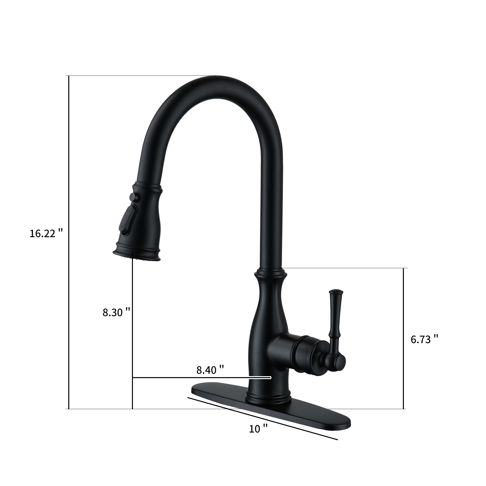 3-Spray Patterns 1.8 GPM Single Handle Brushed Nickel Pull-Out Kitchen Faucet With Brush