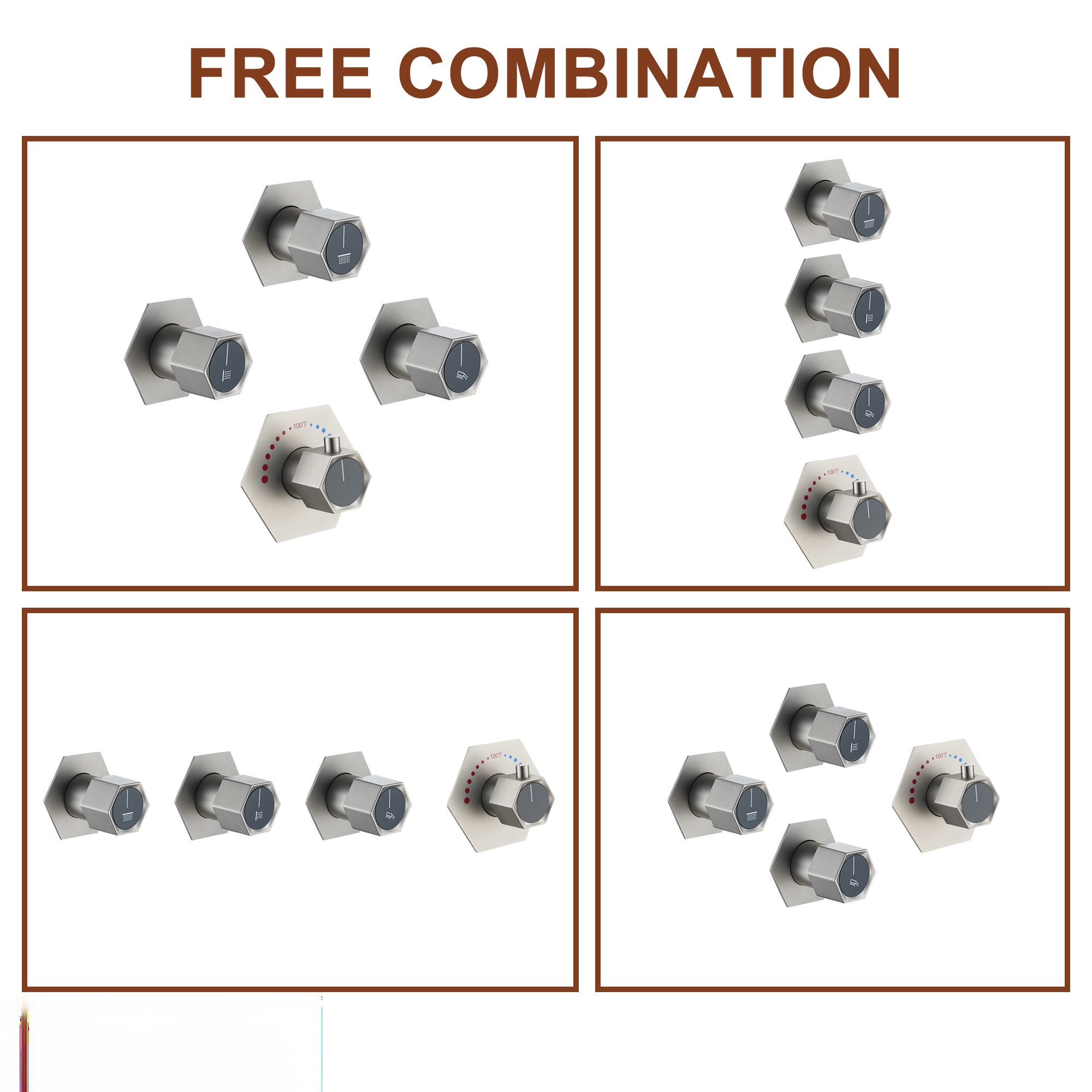 12in Thermostatic Ceiling Mount 3 Functions Shower System with Body Jets and Storage Shelf