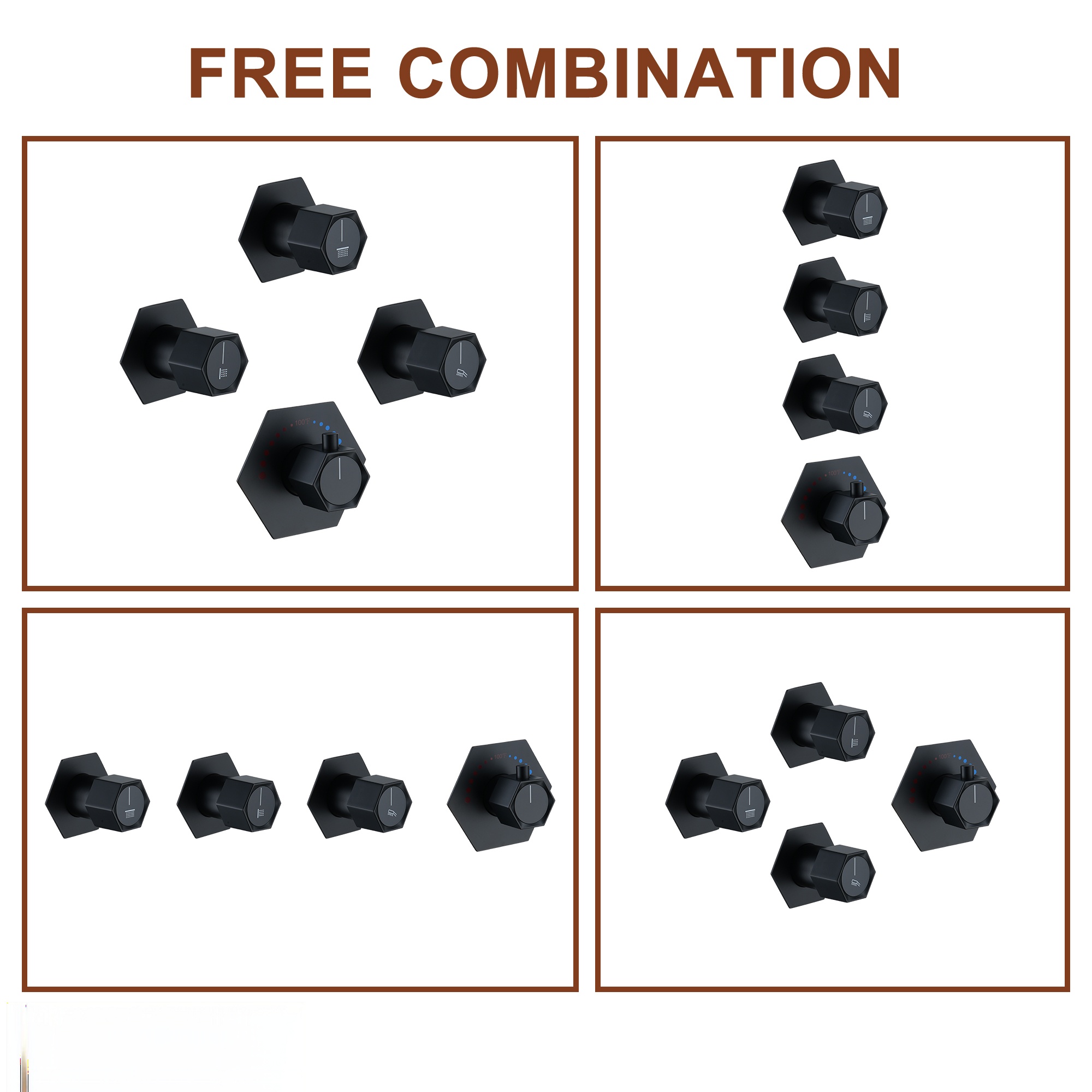 12in Thermostatic Ceiling Mount 3 Functions Shower System with Body Jets and Storage Shelf