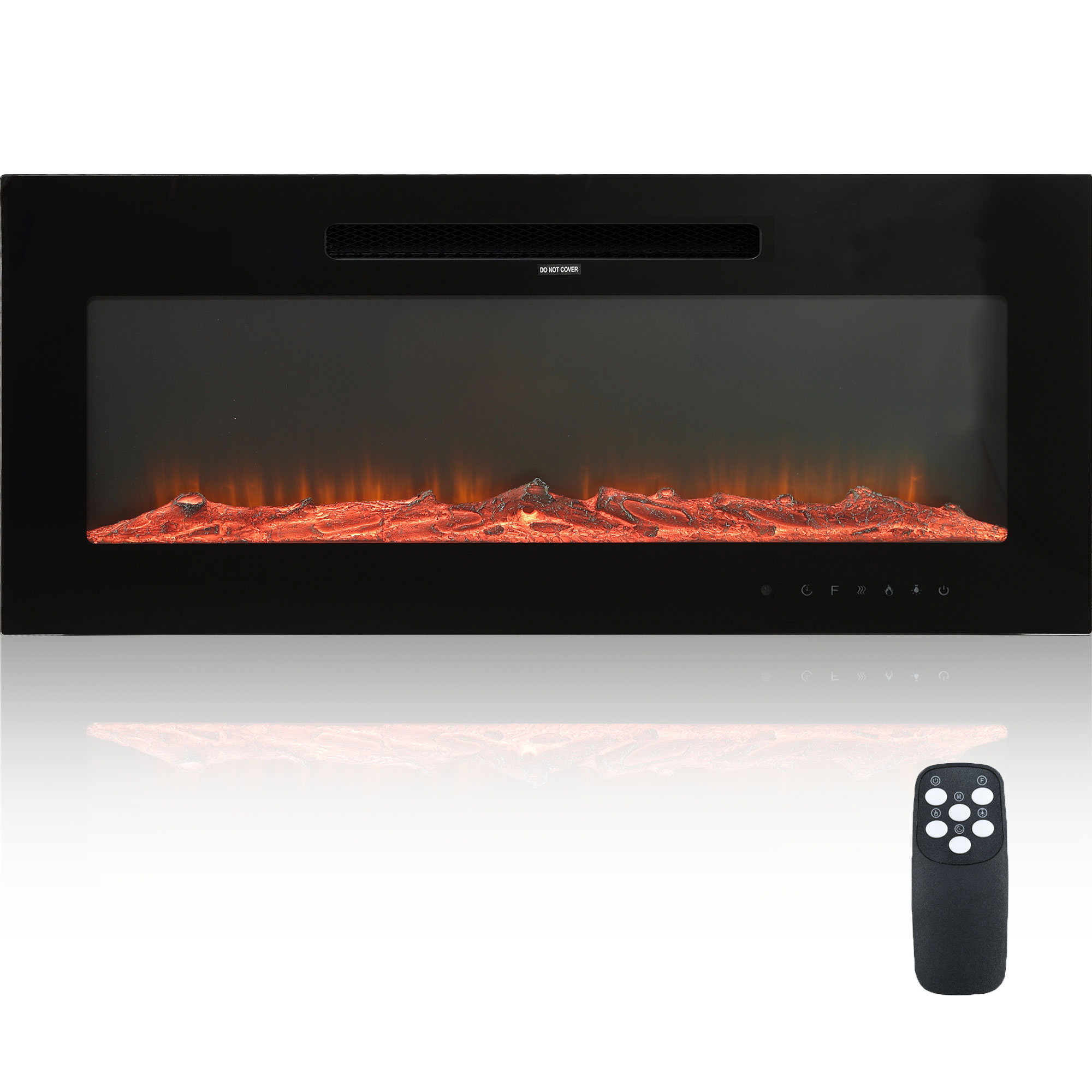 5000 Maximum BTUs 30/36/50/42/60/72 Inch W Black Fan-forced Electric Heater Fireplace