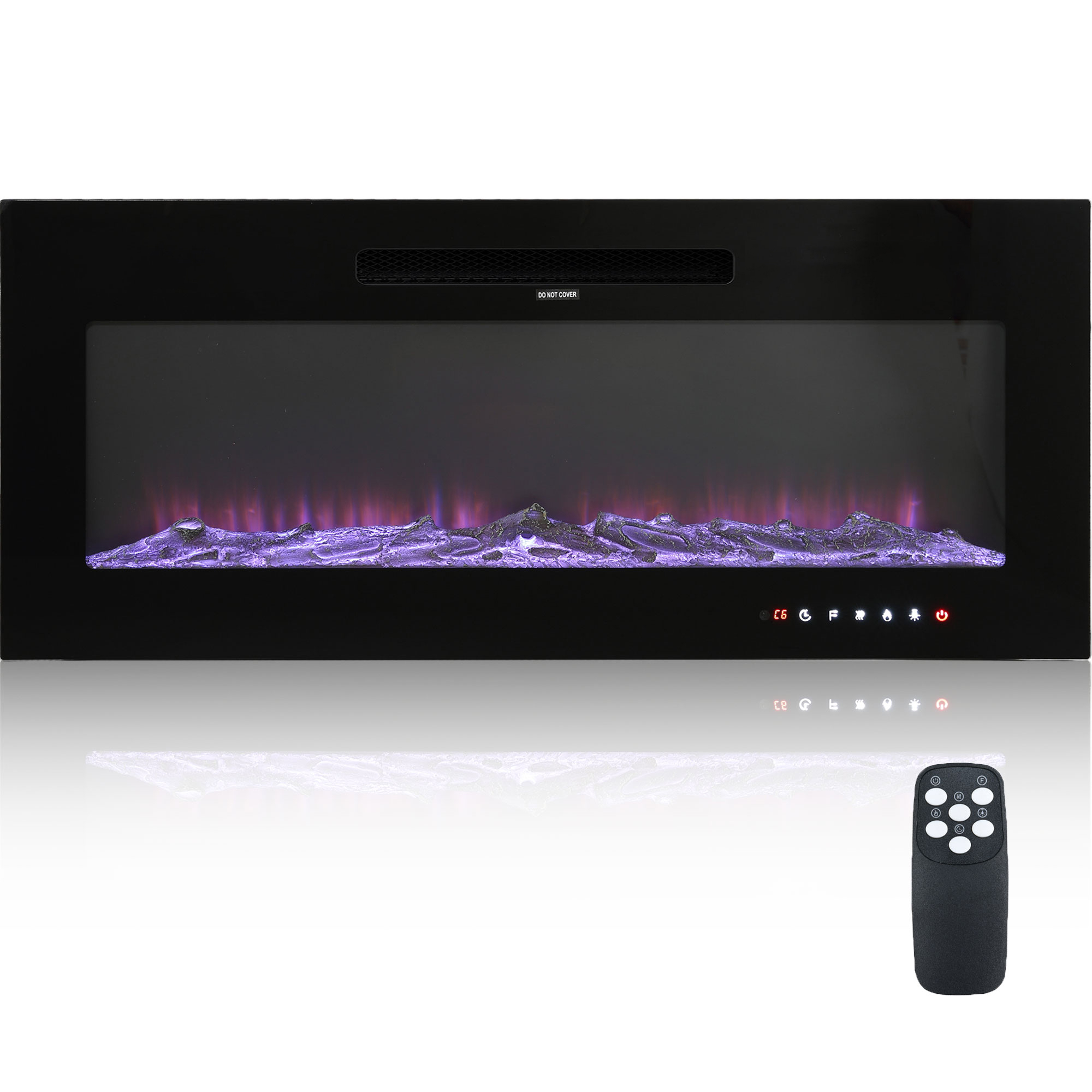 5000 Maximum BTUs 30/36/50/42/60/72 Inch W Black Fan-forced Electric Heater Fireplace