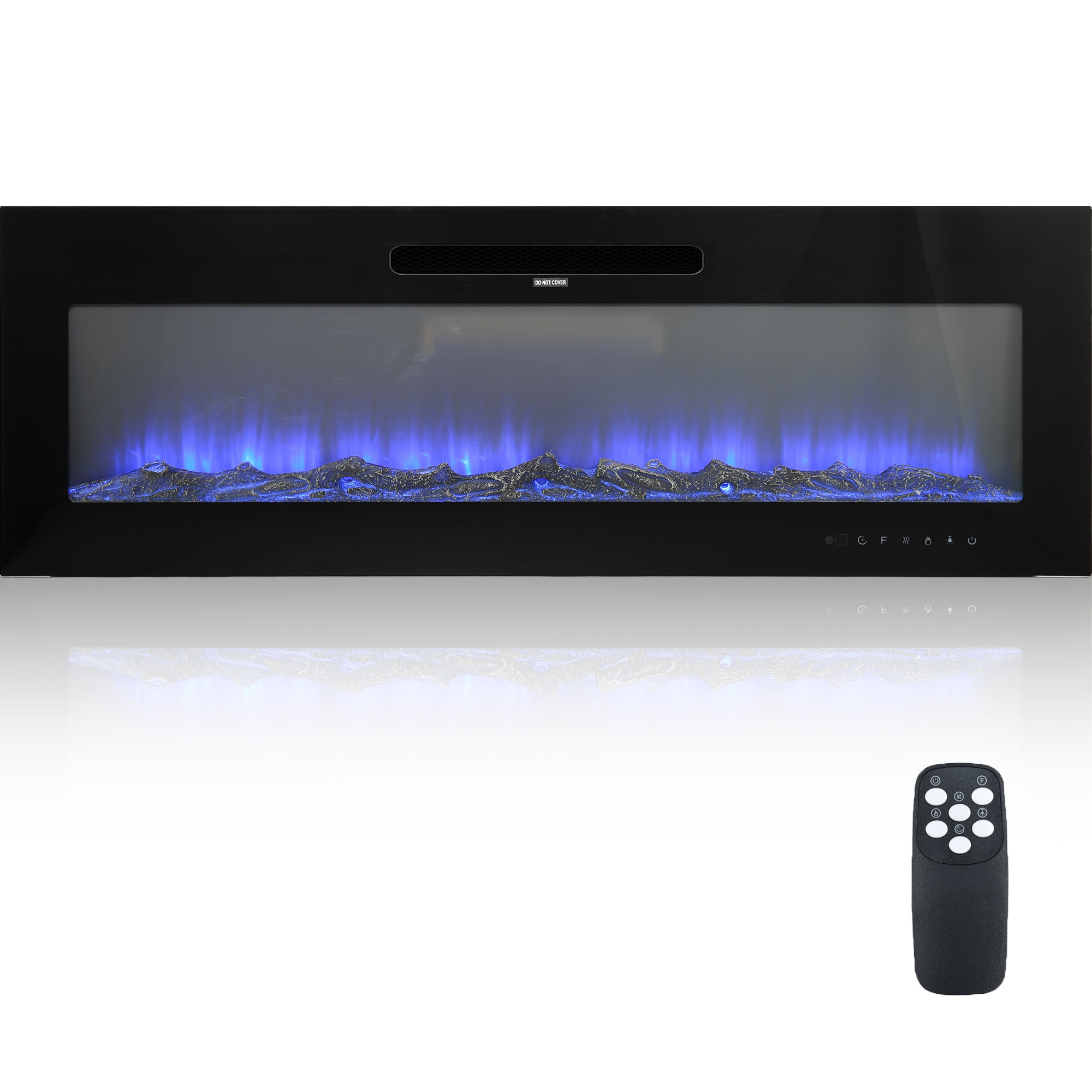 5000 Maximum BTUs 30/36/50/42/60/72 Inch W Black Fan-forced Electric Heater Fireplace