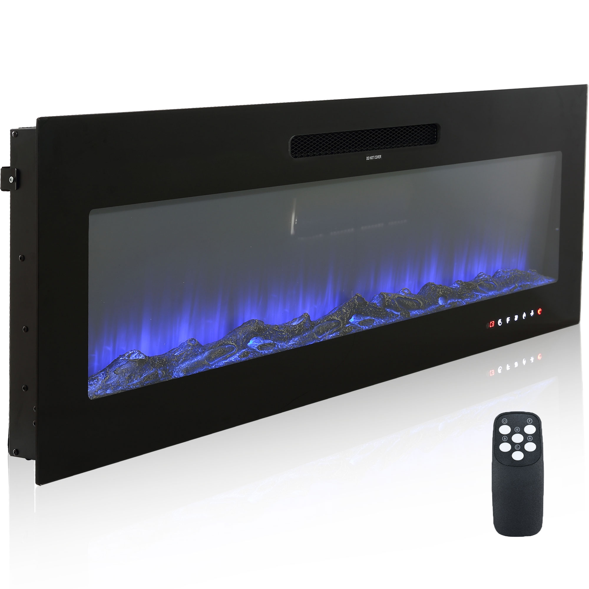 5000 Maximum BTUs 30/36/50/42/60/72 Inch W Black Fan-forced Electric Heater Fireplace