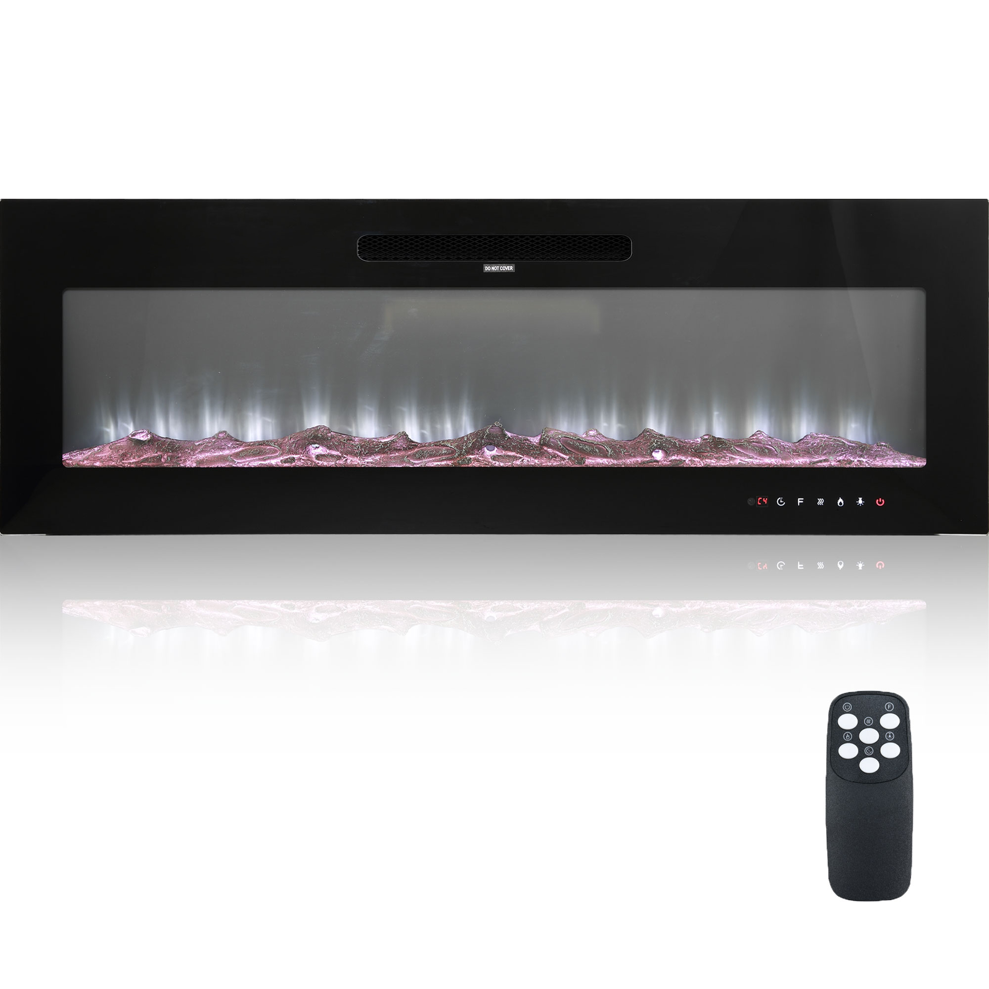 5000 Maximum BTUs 30/36/50/42/60/72 Inch W Black Fan-forced Electric Heater Fireplace