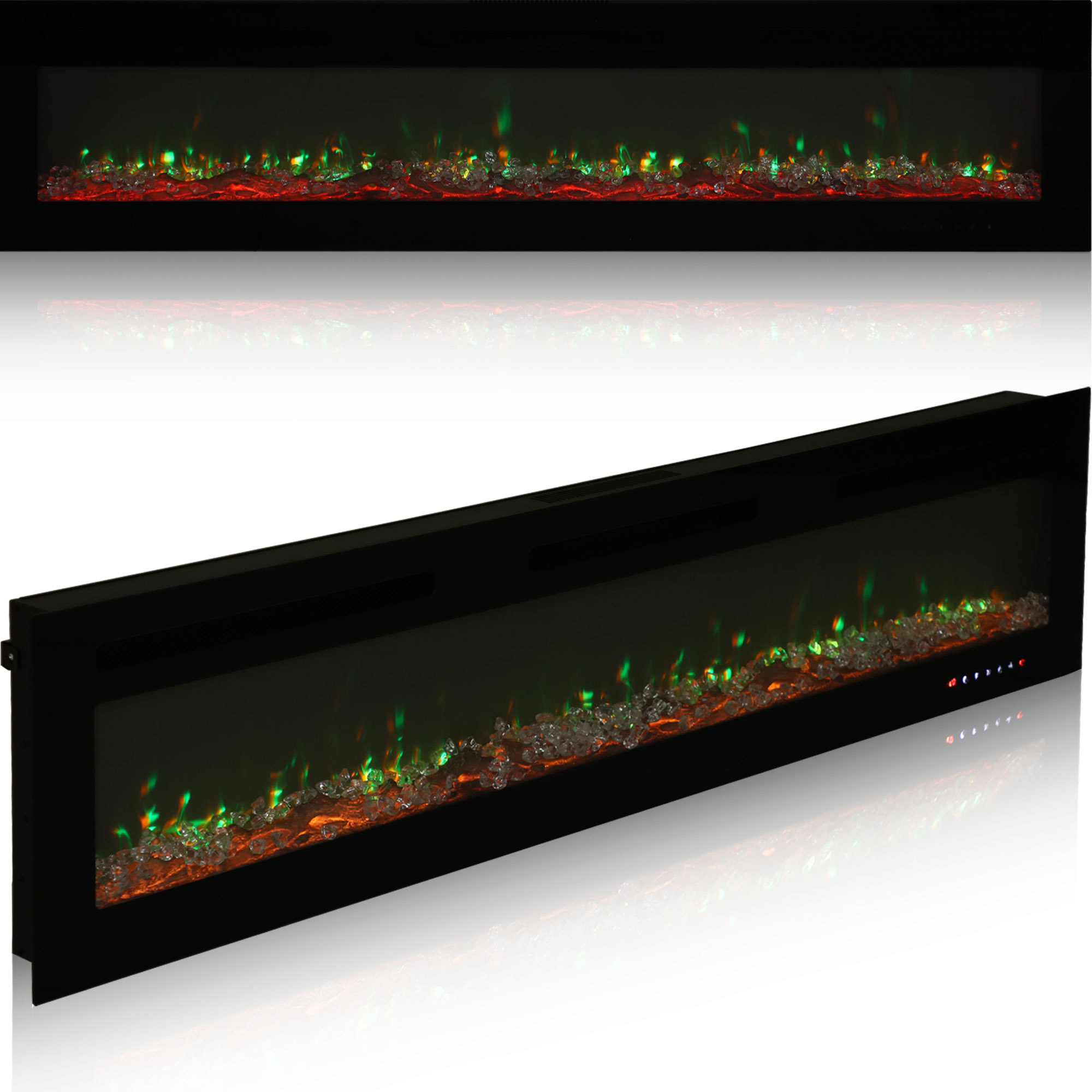 5000 Maximum BTUs 30/36/50/42/60/72 Inch W Black Fan-forced Electric Heater Fireplace