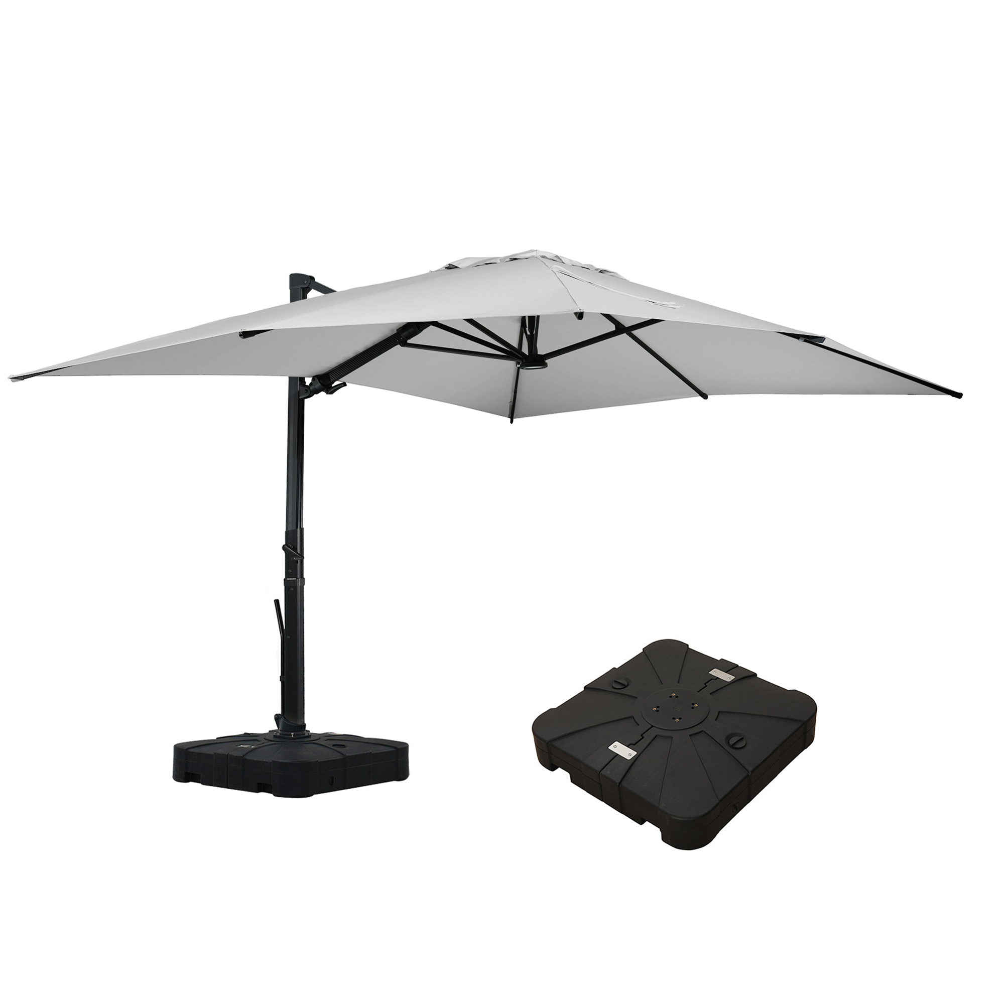 Mondawe 13ft Solar-Powered Cantilever Patio Umbrella