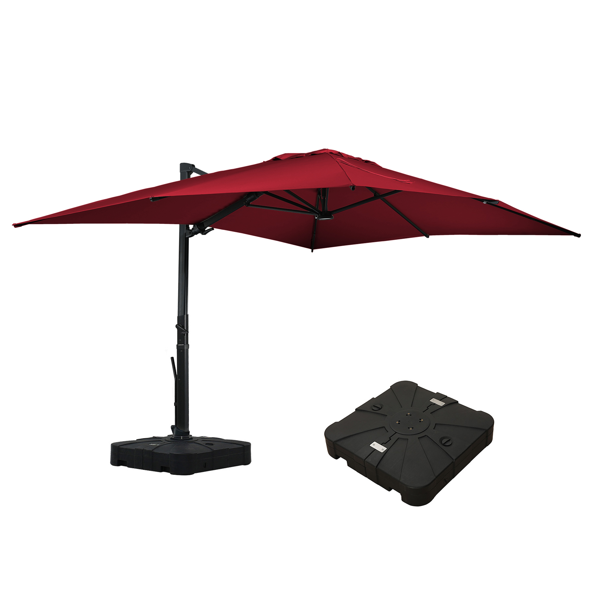 Mondawe 13ft Solar-Powered Cantilever Patio Umbrella