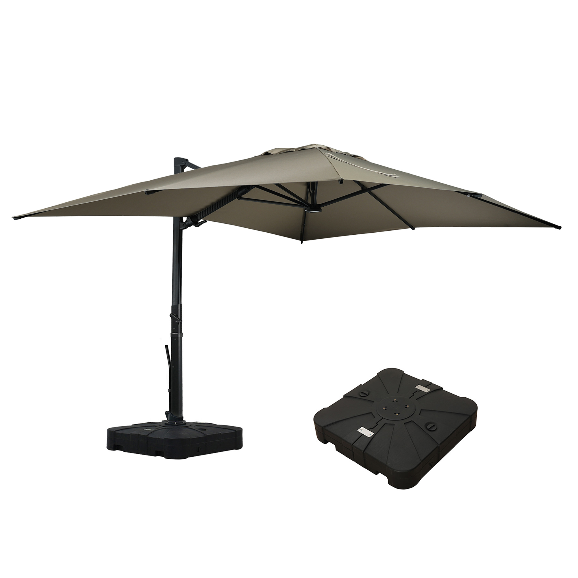 Mondawe 13ft Solar-Powered Cantilever Patio Umbrella