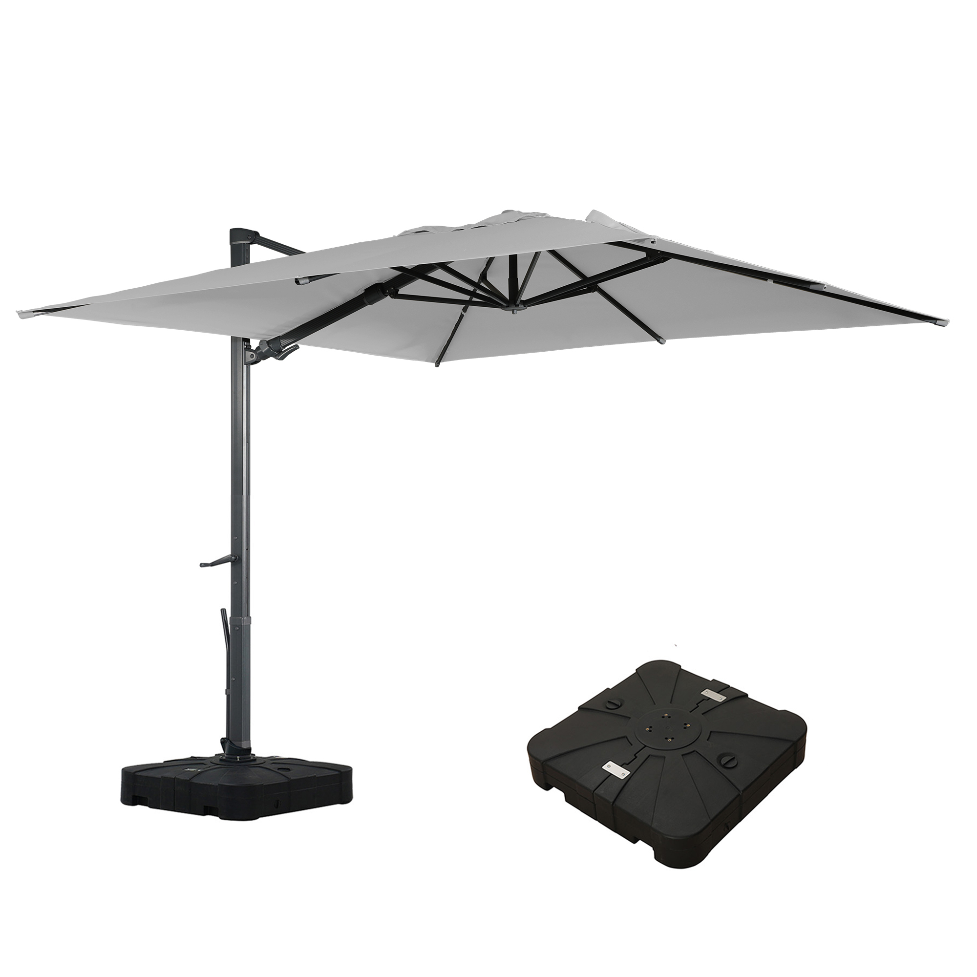 11 patio umbrella 3 tier EliteShade 9ft Three-Tier Solar LED Market Umbrella – Eurmax