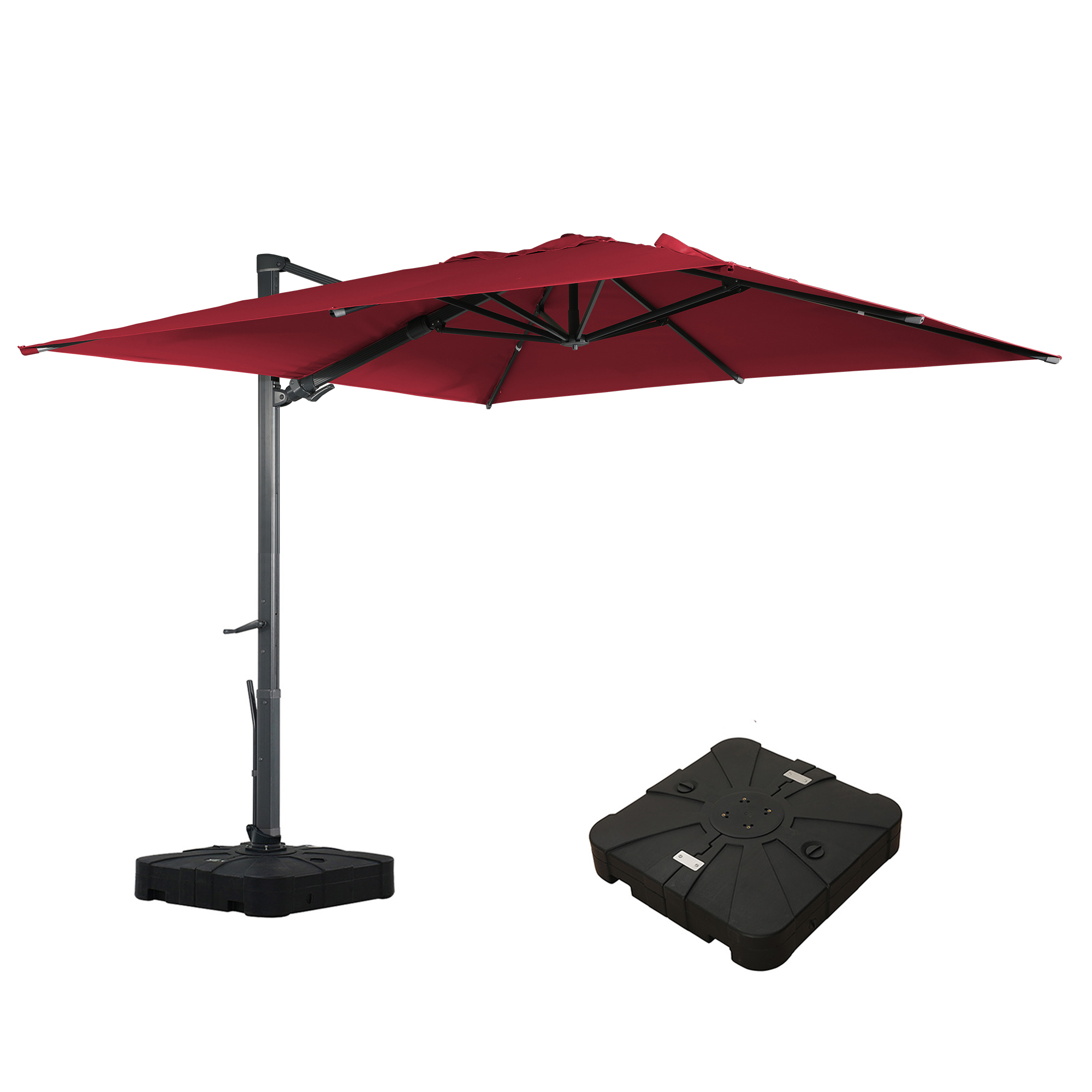 13ft Square Aluminum Tilt Umbrella for Outdoor Patio Umbrella