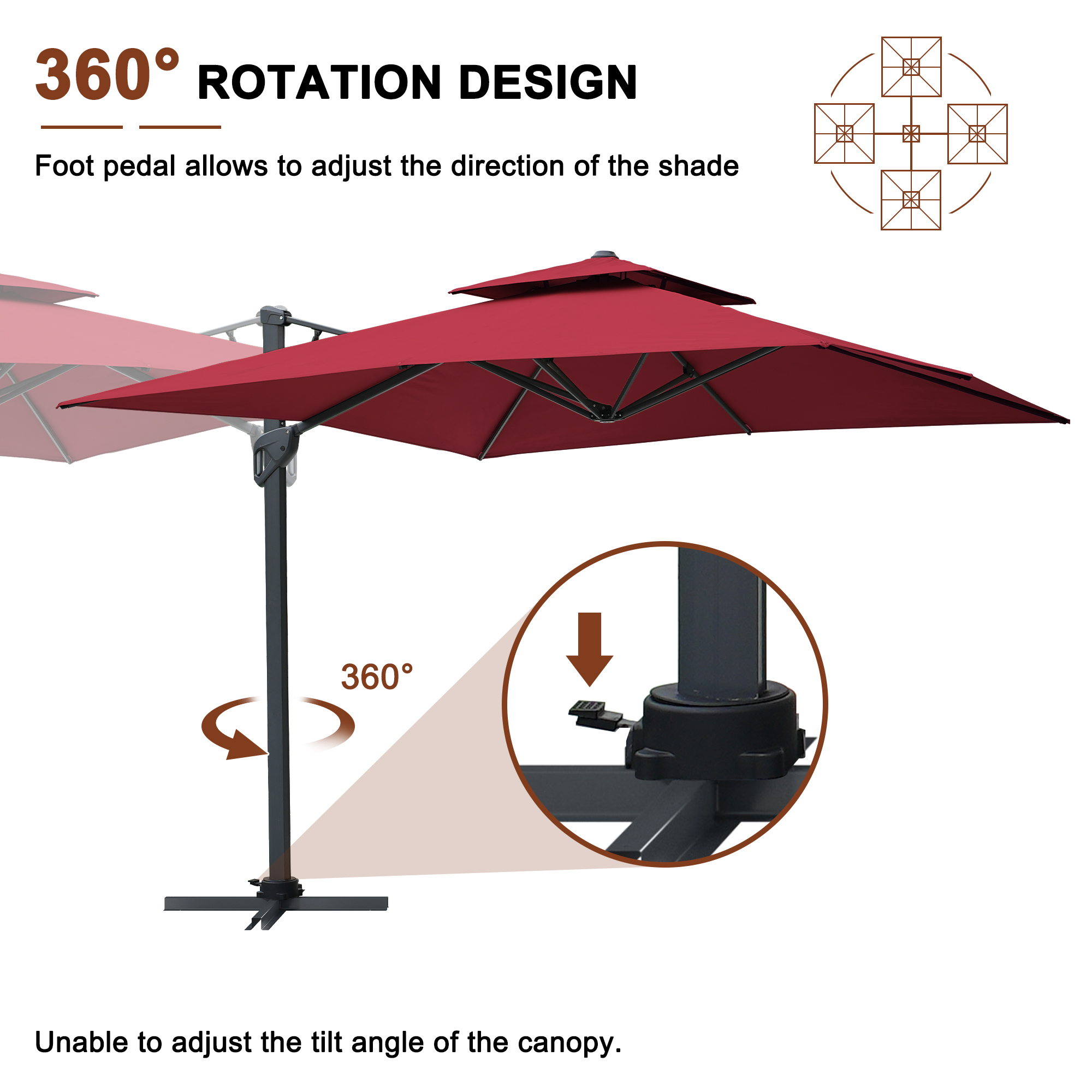 Cantilever Patio Umbrellas 10ft Outdoor Umbrella
