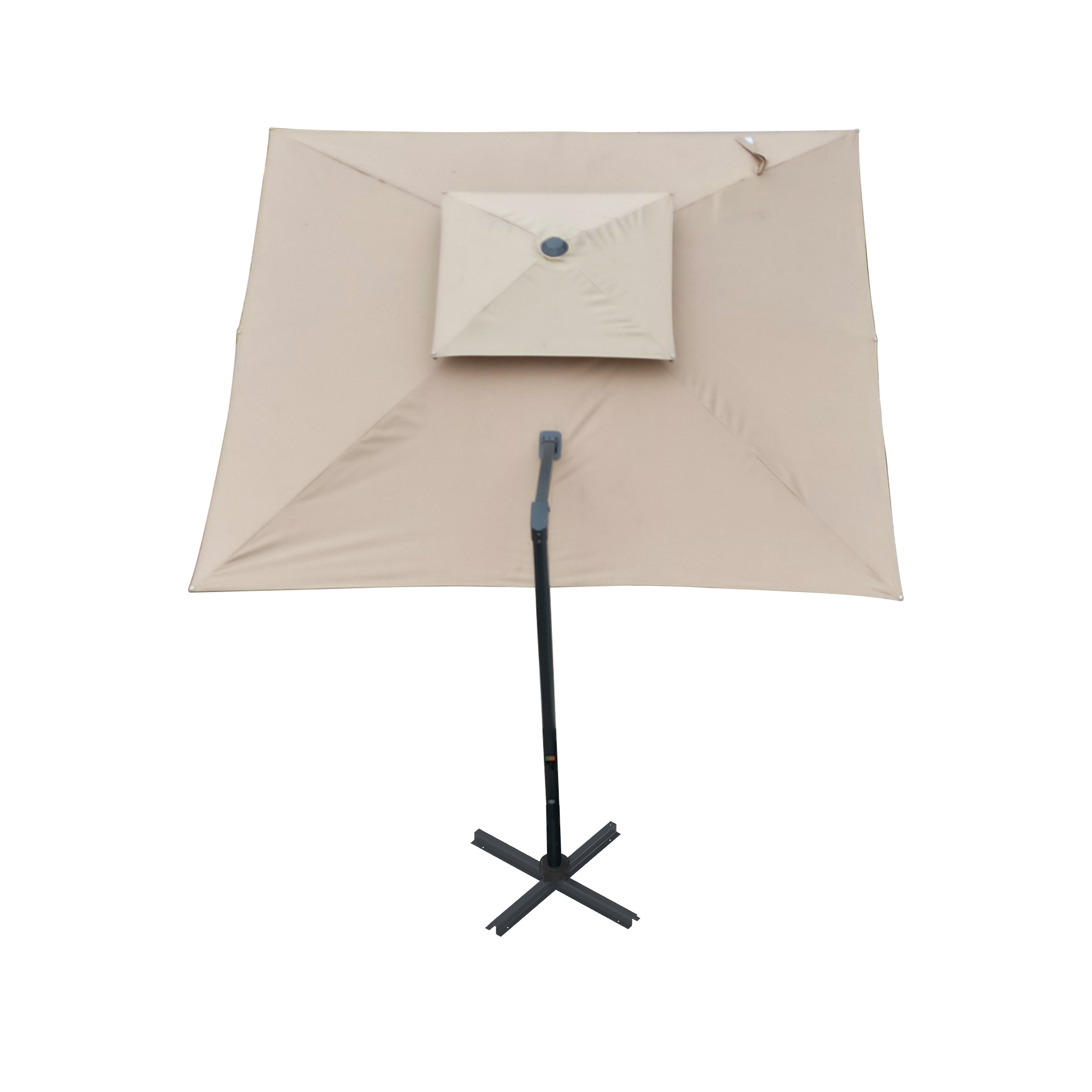 10 ft. Square Cantilever Umbrella Outdoor Patio Umbrella With Lights Aluminum Outdoor Patio Umbrella