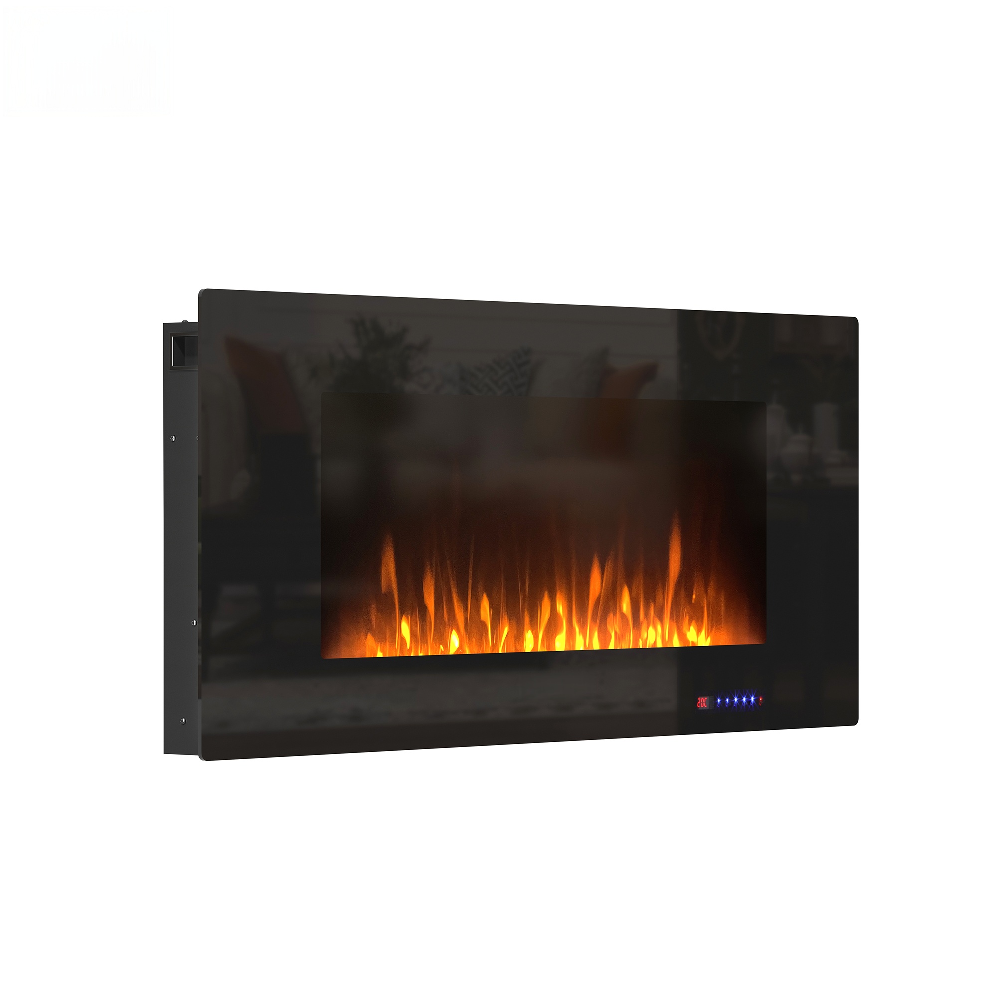 42 Inch Wall Mounted Electric Fireplace (Not Recessed) Linear Fireplace Heater