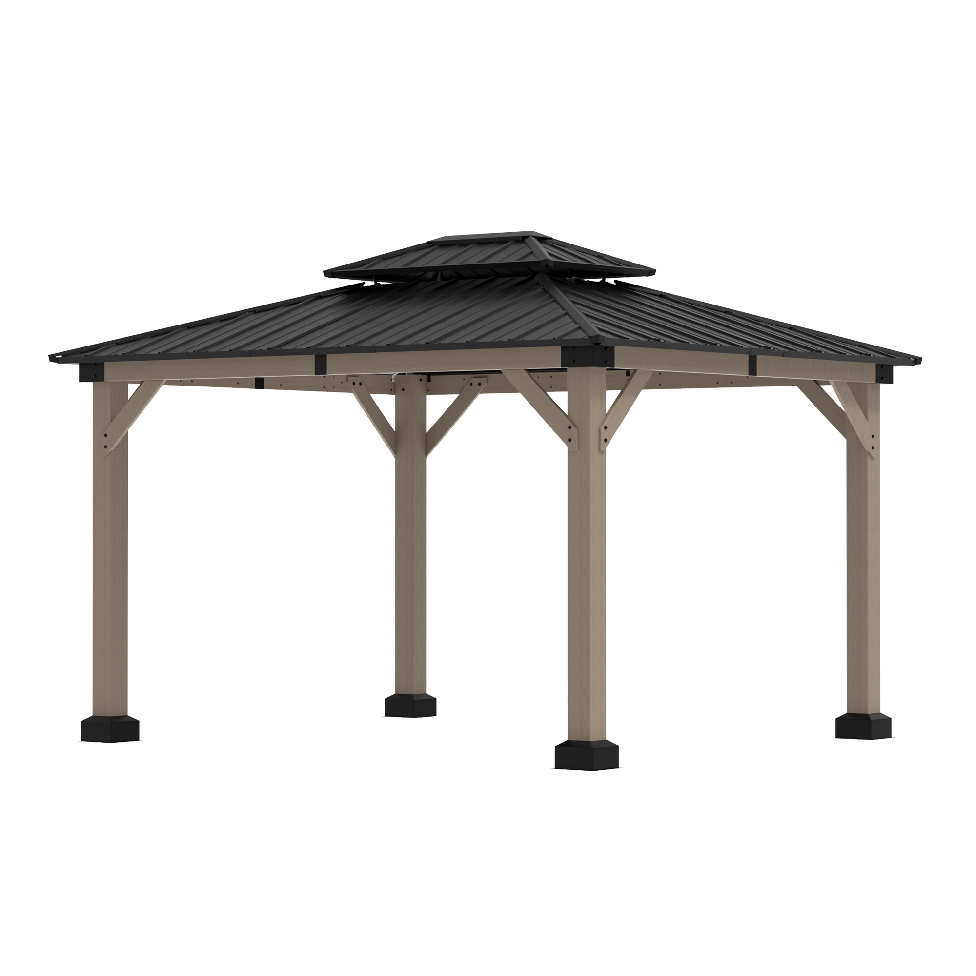 10 ft. x 12 ft. Outdoor Cedar Wood Frame Patio Gazebo Canopy