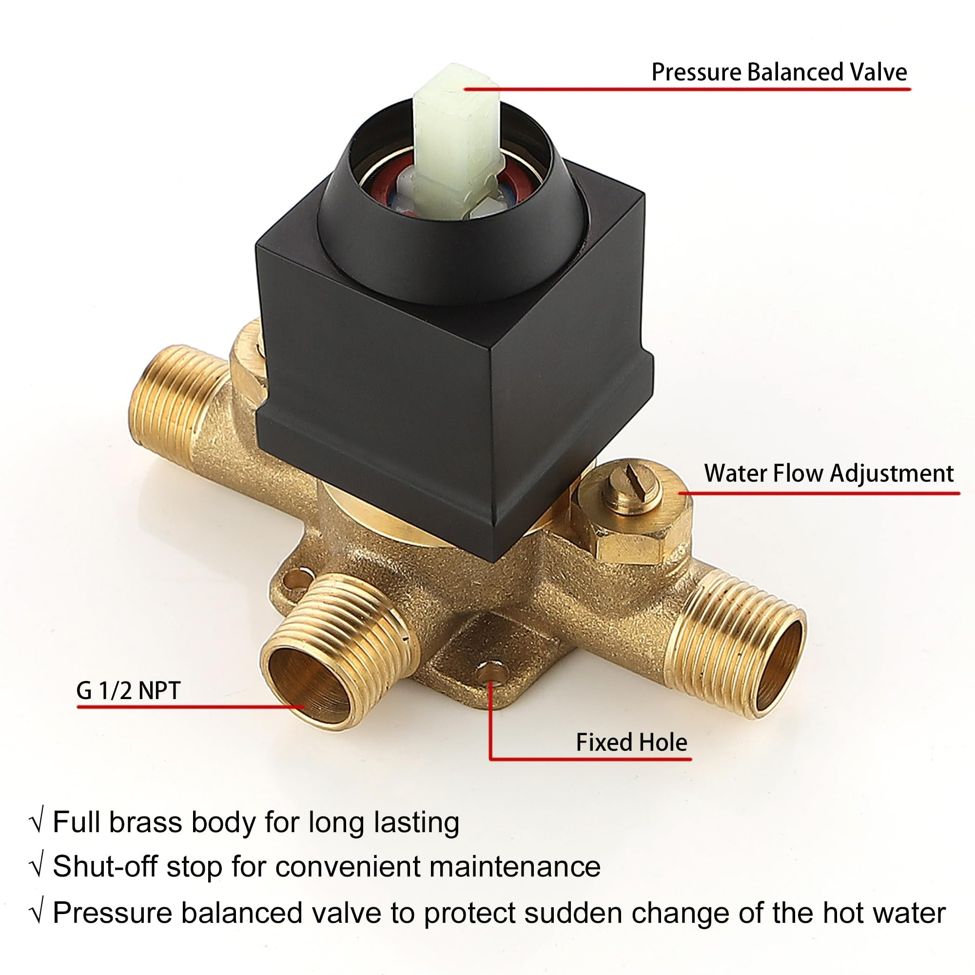 9 Inch Square Shower Faucet - Single-Handle, High-Pressure 1-Spray Shower Head with Valve, Easy Installation, Modern Design for Bathroom Brushed Nickel
