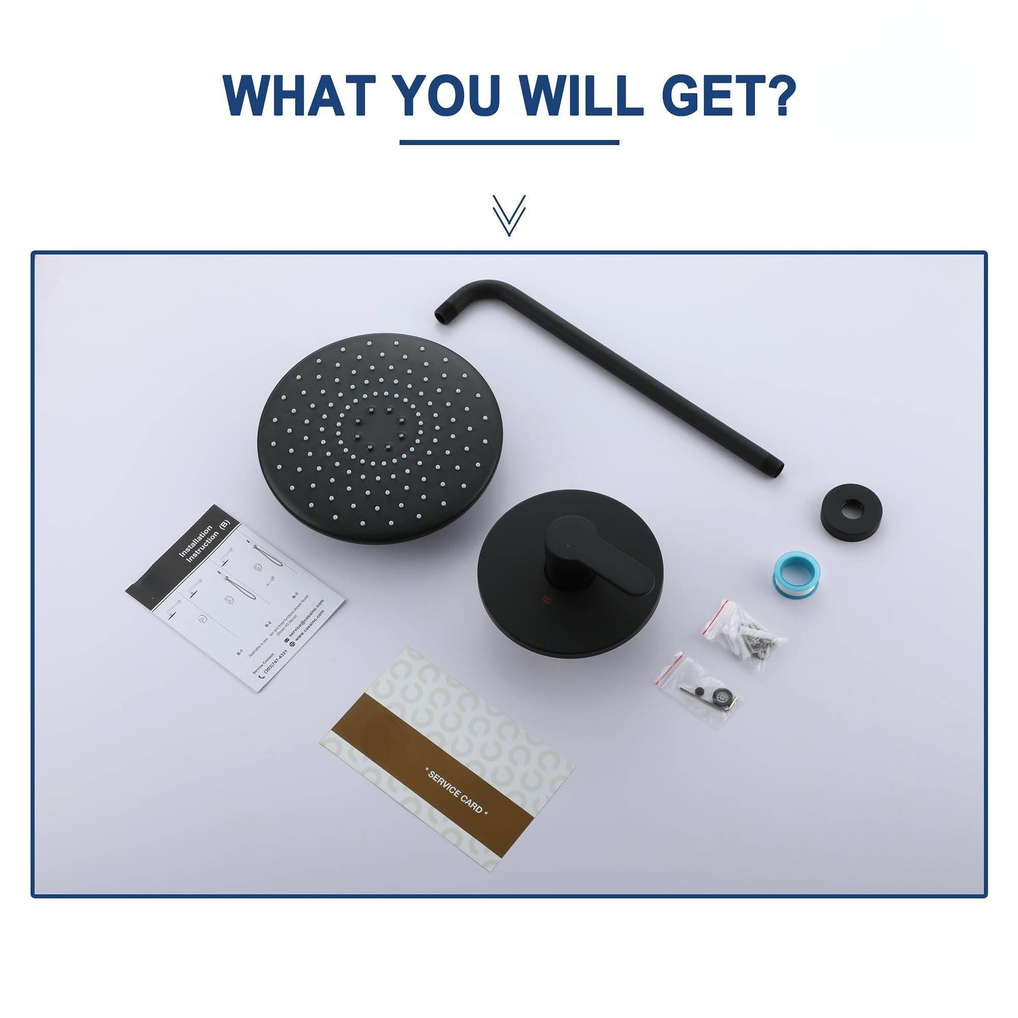 Boyel Living 10 Inch Shower Faucet Set Complete, Wall Mounted Shower System with Rainfall Shower Head Combo, Single Handle Shower Valve and Trim Kit