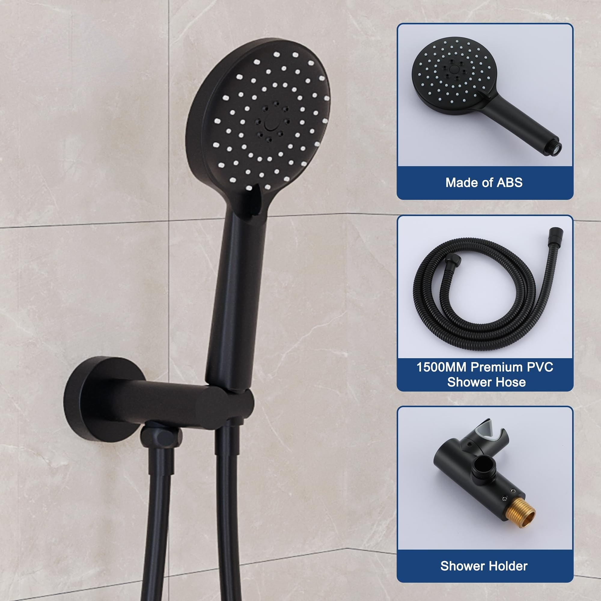 10 Inch Shower Faucet Set Complete, Wall Mounted Shower System with Rainfall Shower Head Combo, Single Handle Shower Valve and Trim Kit