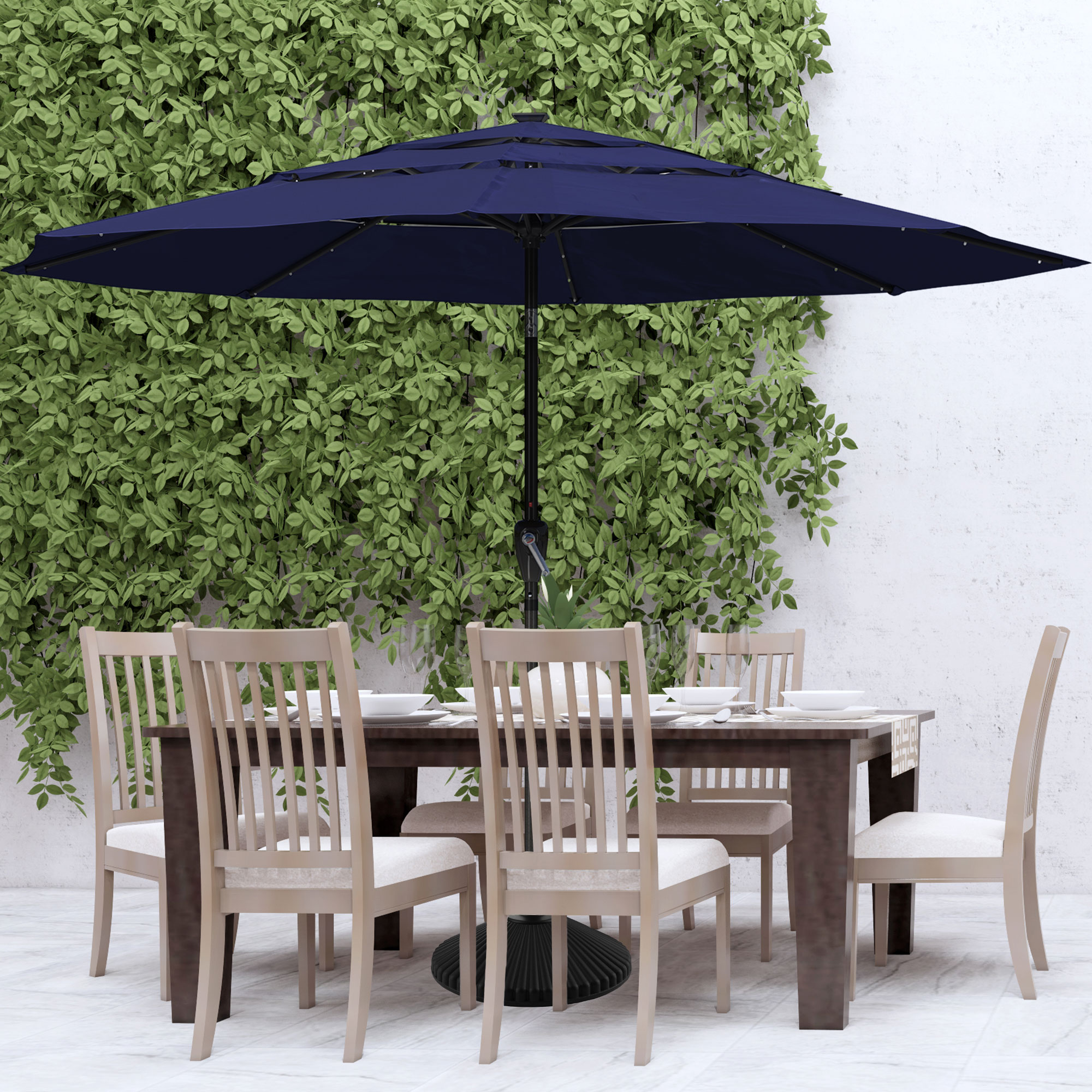 Mondawe 11-Ft Market Patio Umbrella with LED