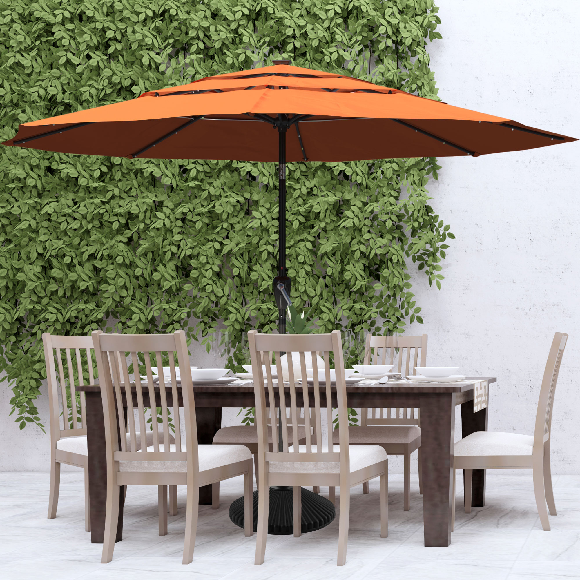 Mondawe 11-Ft Market Patio Umbrella with LED