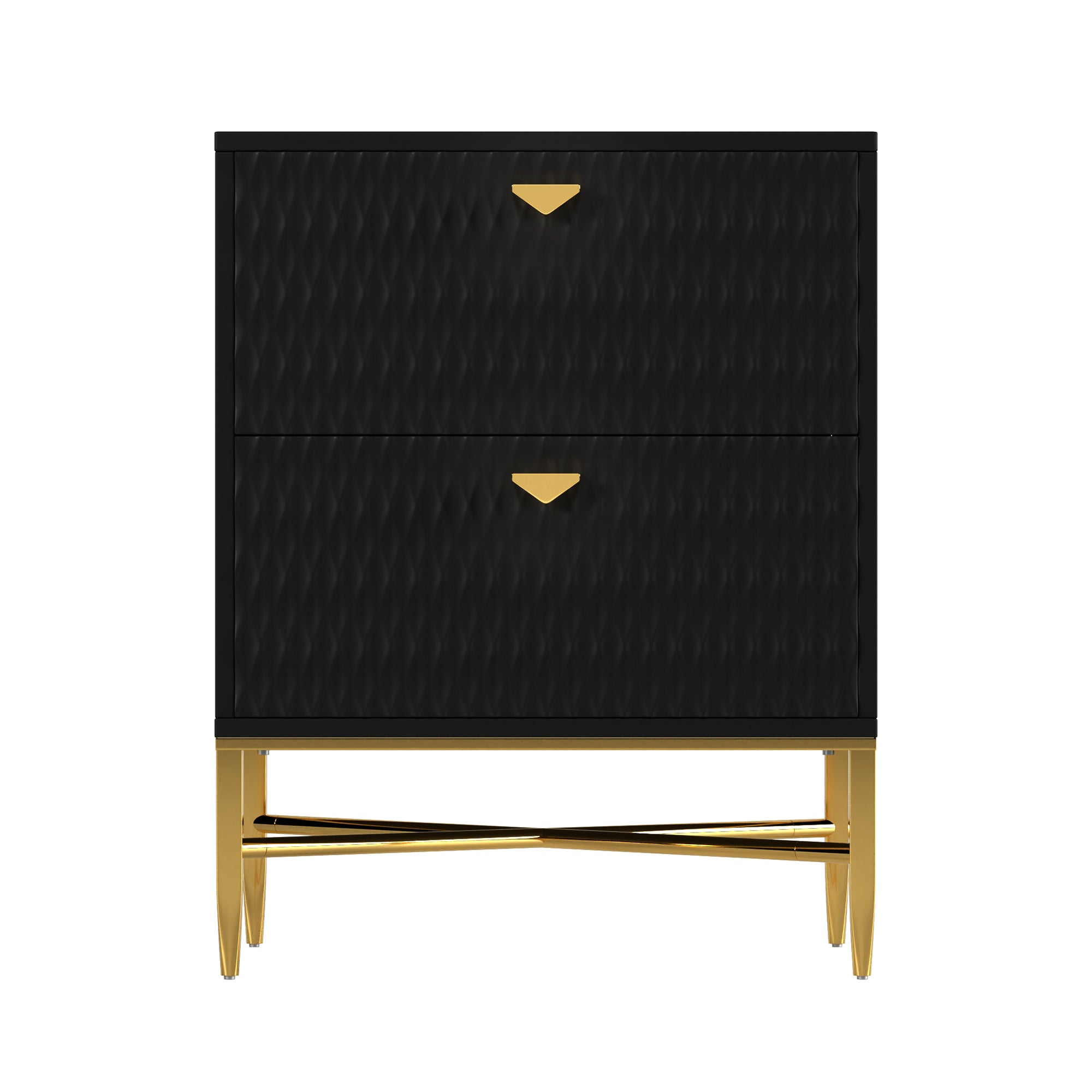  Boyel Living 2-Drawer Wood Nightstand with Square Support Legs
