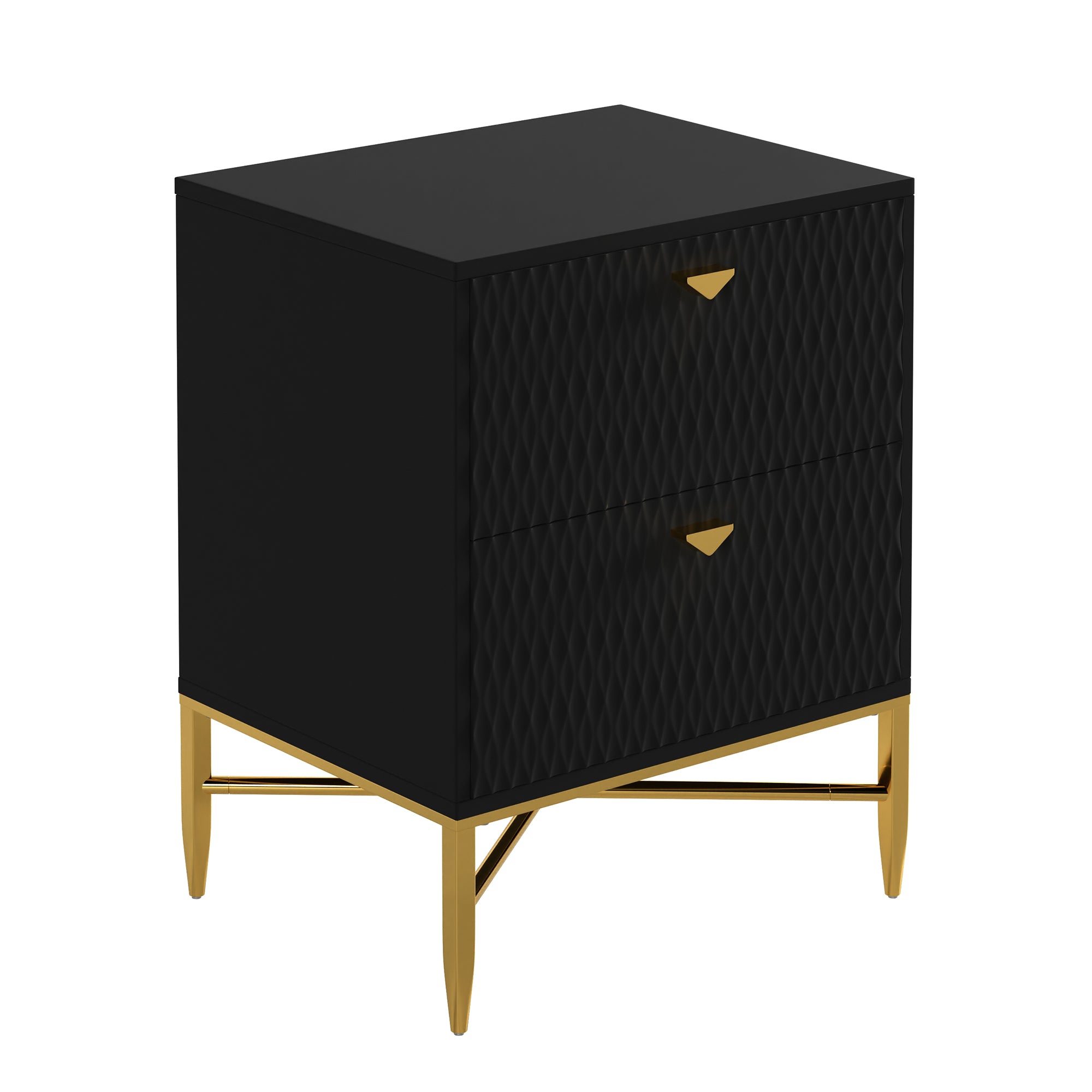  Boyel Living 2-Drawer Wood Nightstand with Square Support Legs