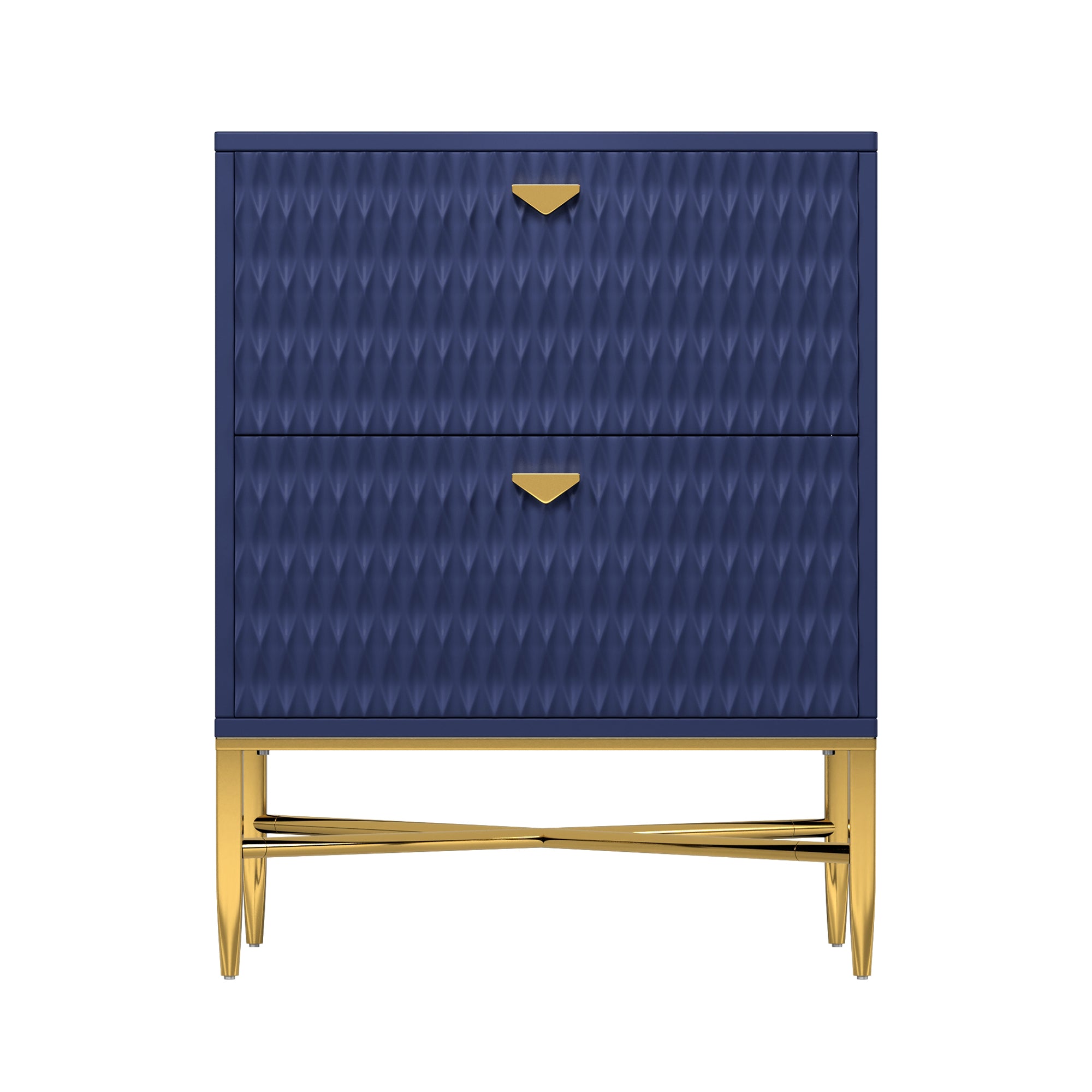  Boyel Living 2-Drawer Wood Nightstand with Square Support Legs
