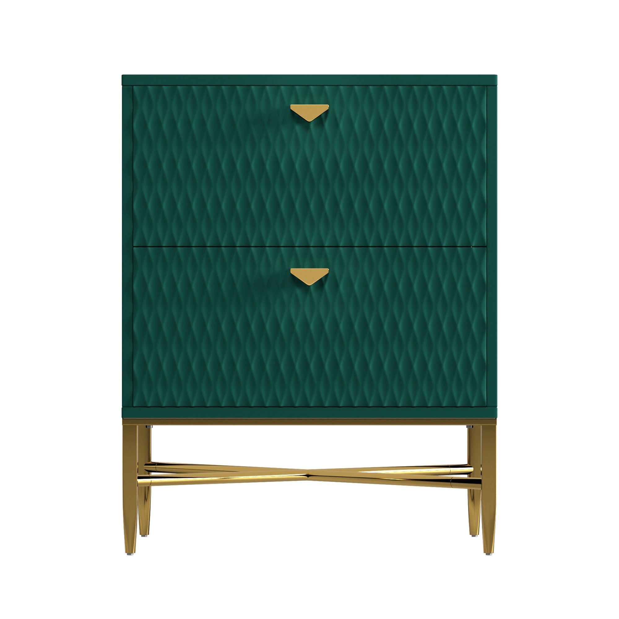  Boyel Living 2-Drawer Wood Nightstand with Square Support Legs