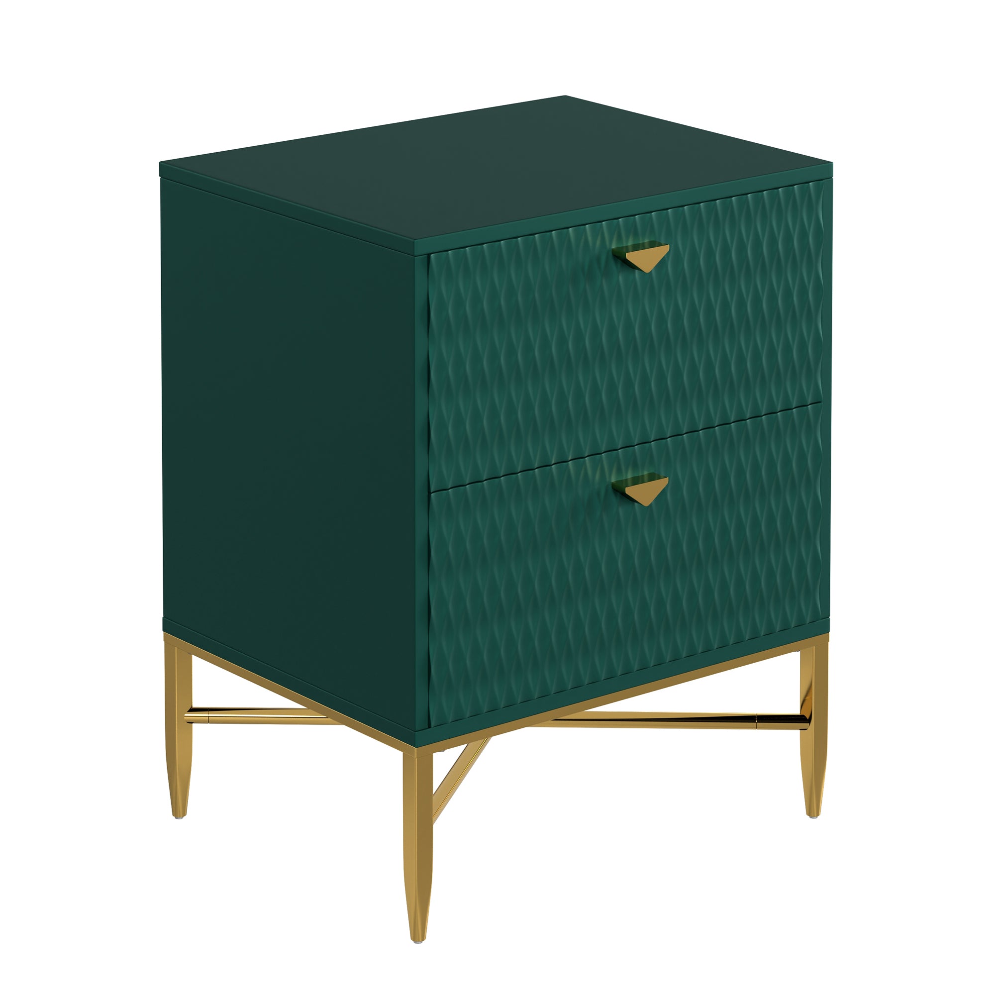  Boyel Living 2-Drawer Wood Nightstand with Square Support Legs