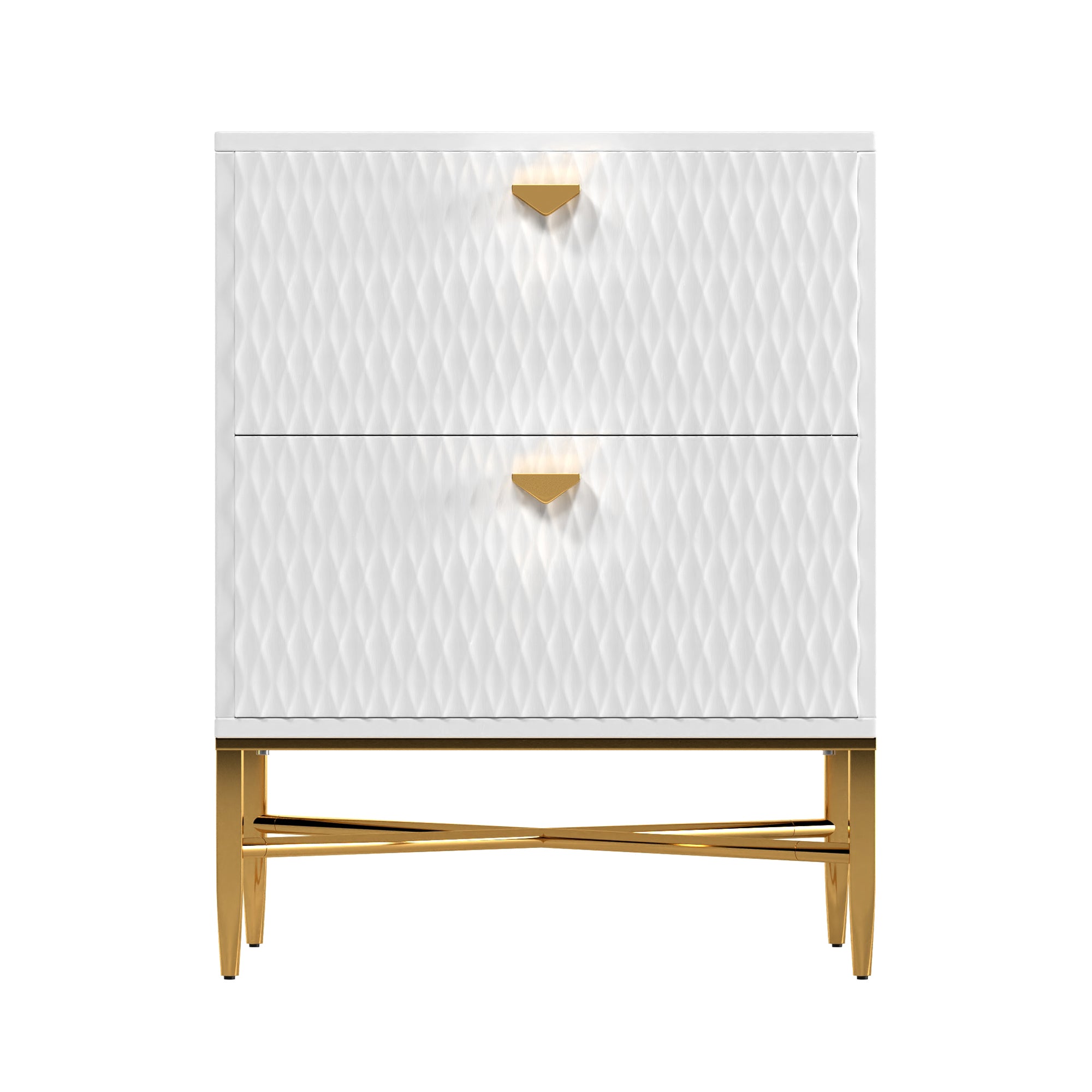  Boyel Living 2-Drawer Wood Nightstand with Square Support Legs