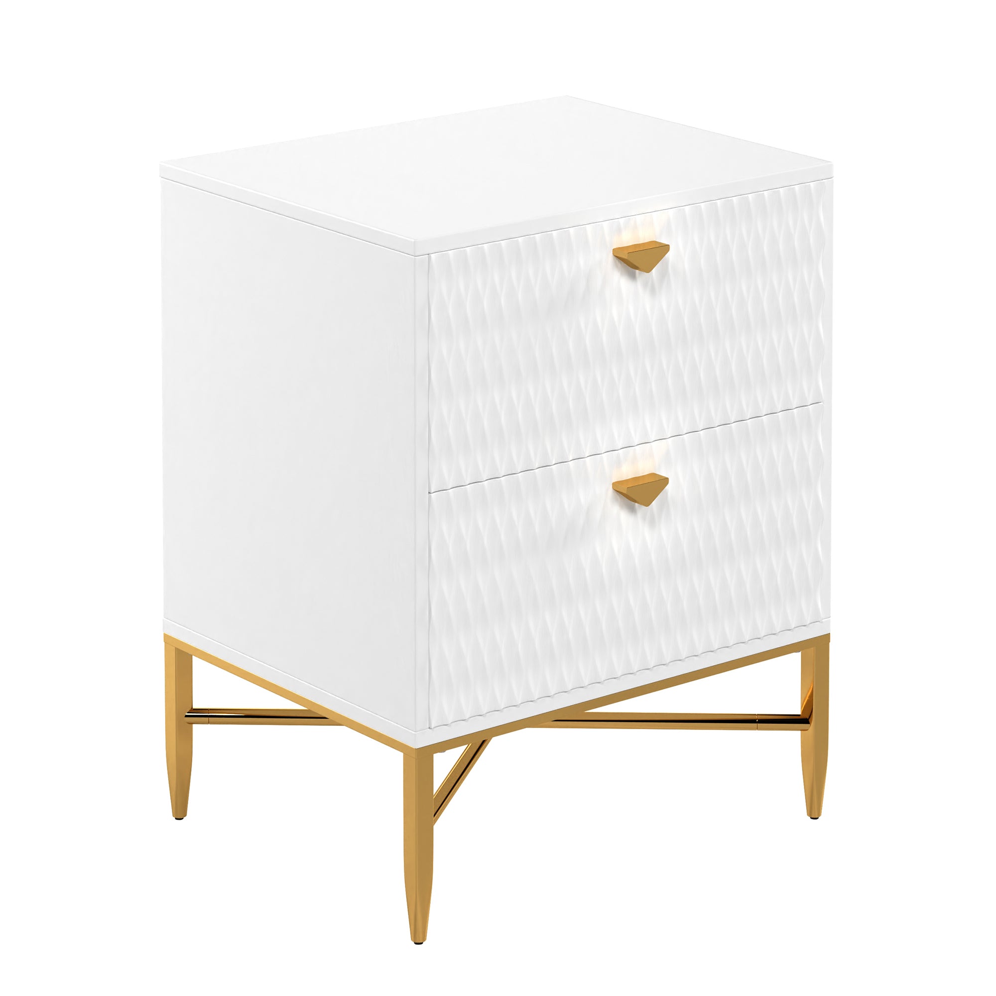  Boyel Living 2-Drawer Wood Nightstand with Square Support Legs