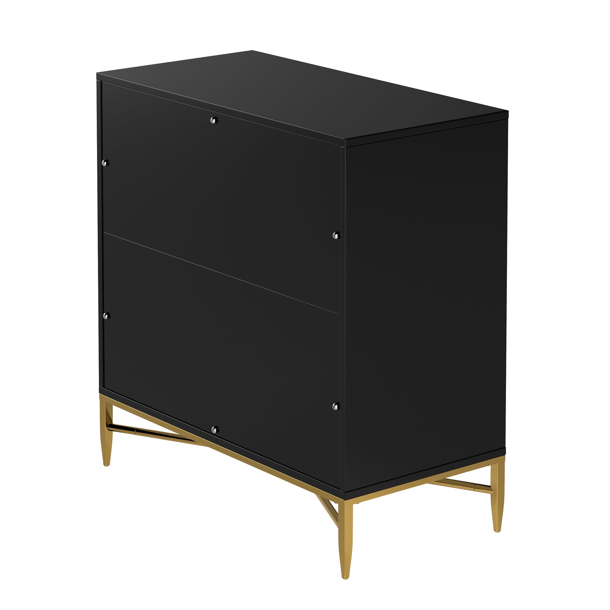 White/Blcak/Blue/Green 3-Drawer Water Ripple Finish Designs Wood Nightstand with Square Support Legs