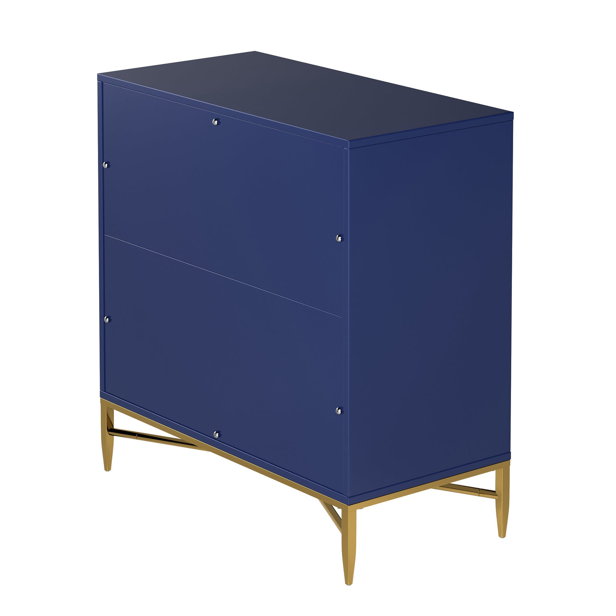 White/Blcak/Blue/Green 3-Drawer Water Ripple Finish Designs Wood Nightstand with Square Support Legs