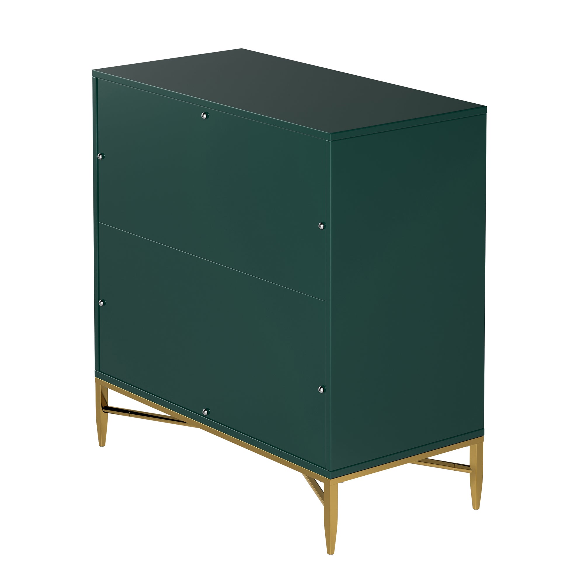 White/Blcak/Blue/Green 3-Drawer Water Ripple Finish Designs Wood Nightstand with Square Support Legs