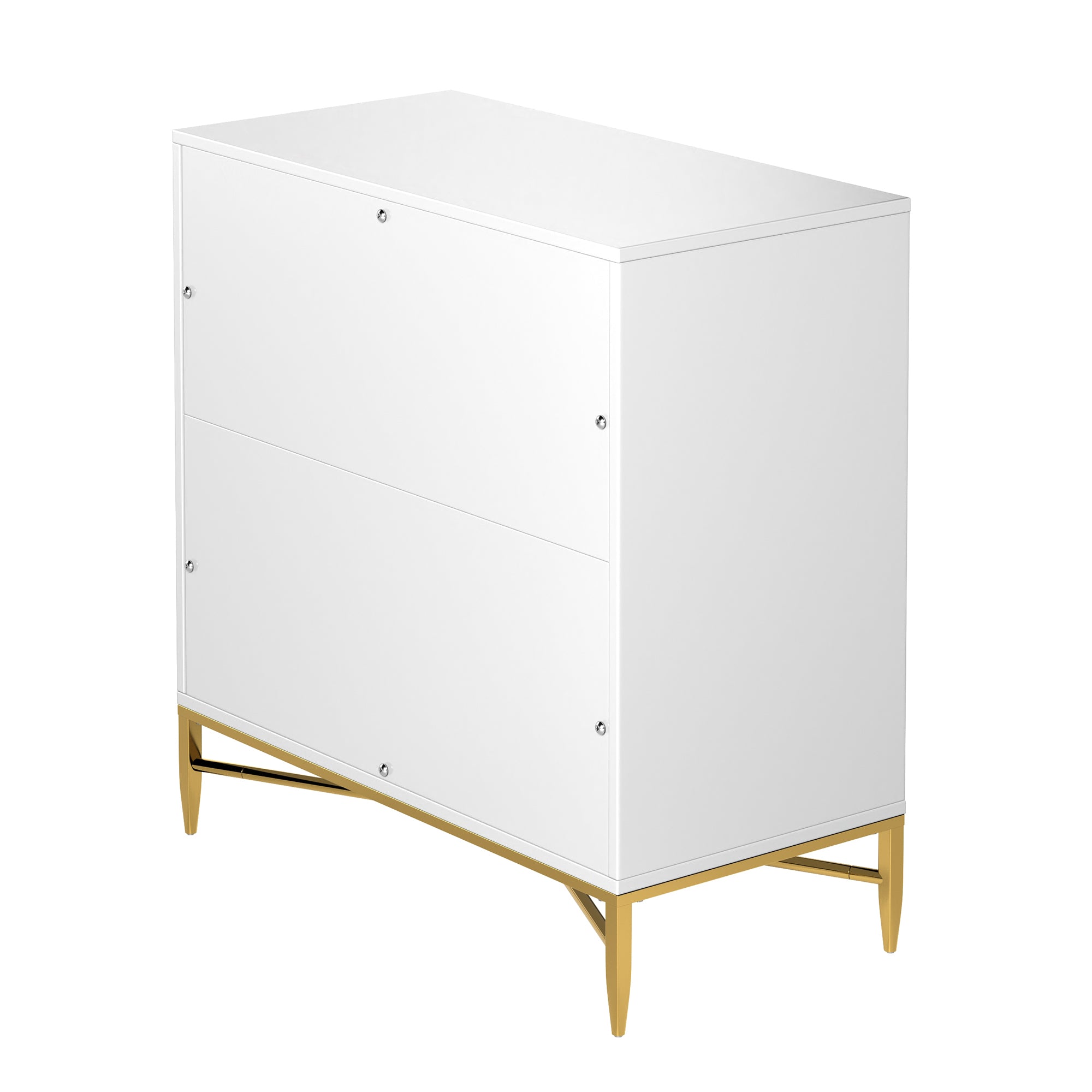 White/Blcak/Blue/Green 3-Drawer Water Ripple Finish Designs Wood Nightstand with Square Support Legs