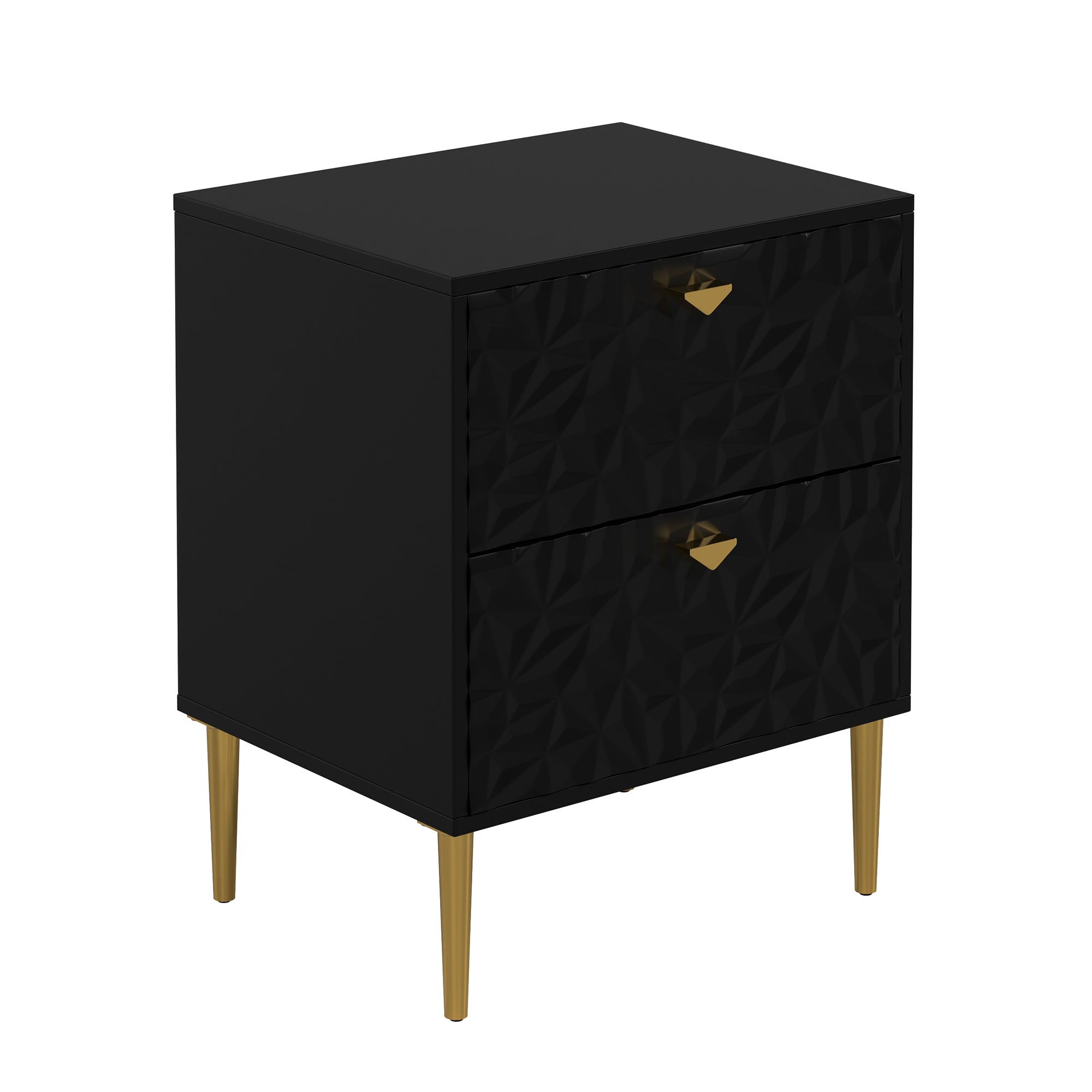 Boyel Living 2-Drawer Wood Nightstand with Tapered Support Legs
