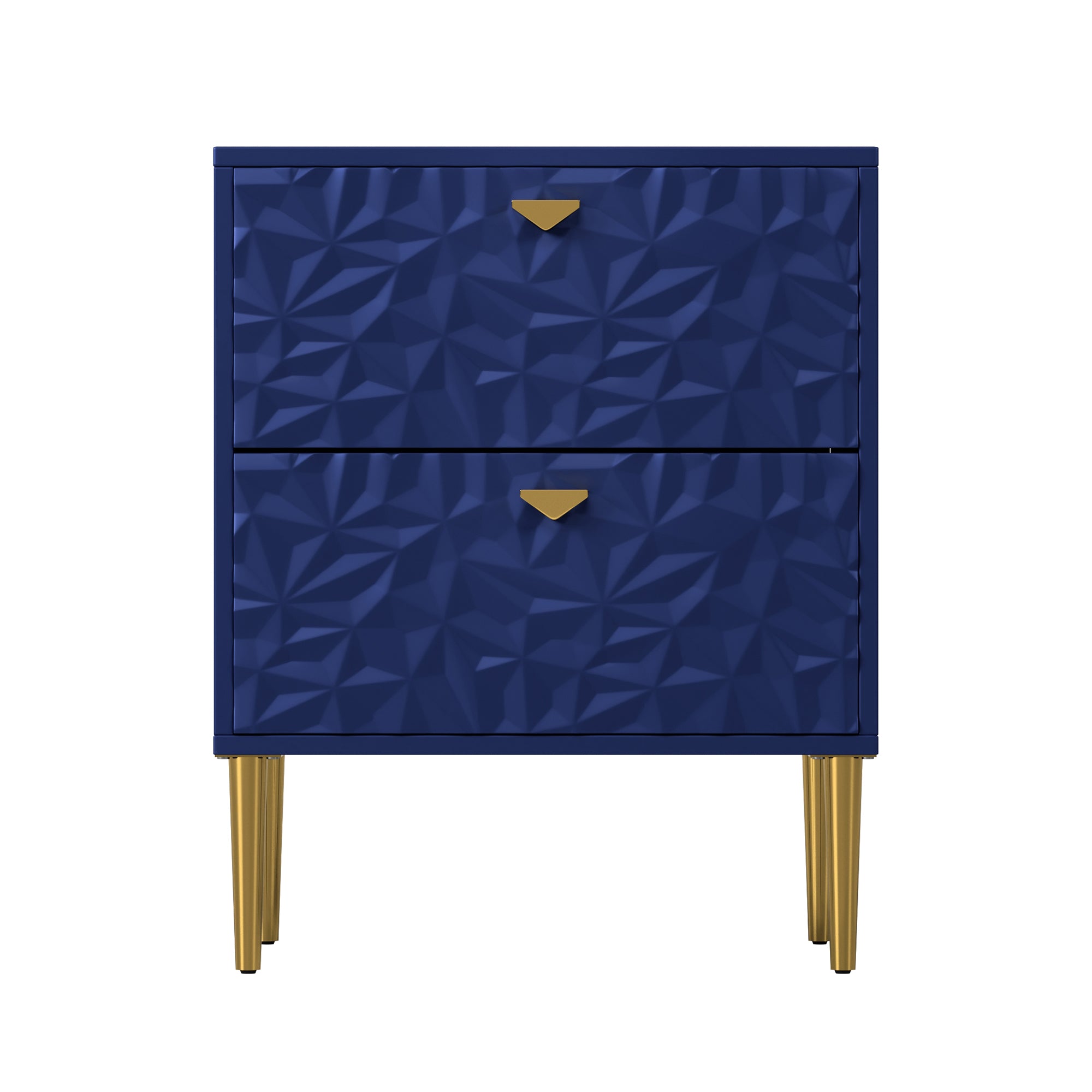 Boyel Living 2-Drawer Wood Nightstand with Tapered Support Legs