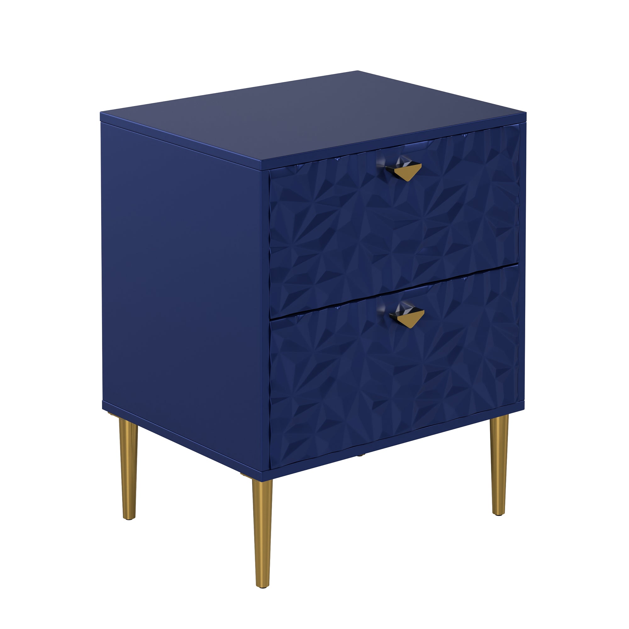 Boyel Living 2-Drawer Wood Nightstand with Tapered Support Legs