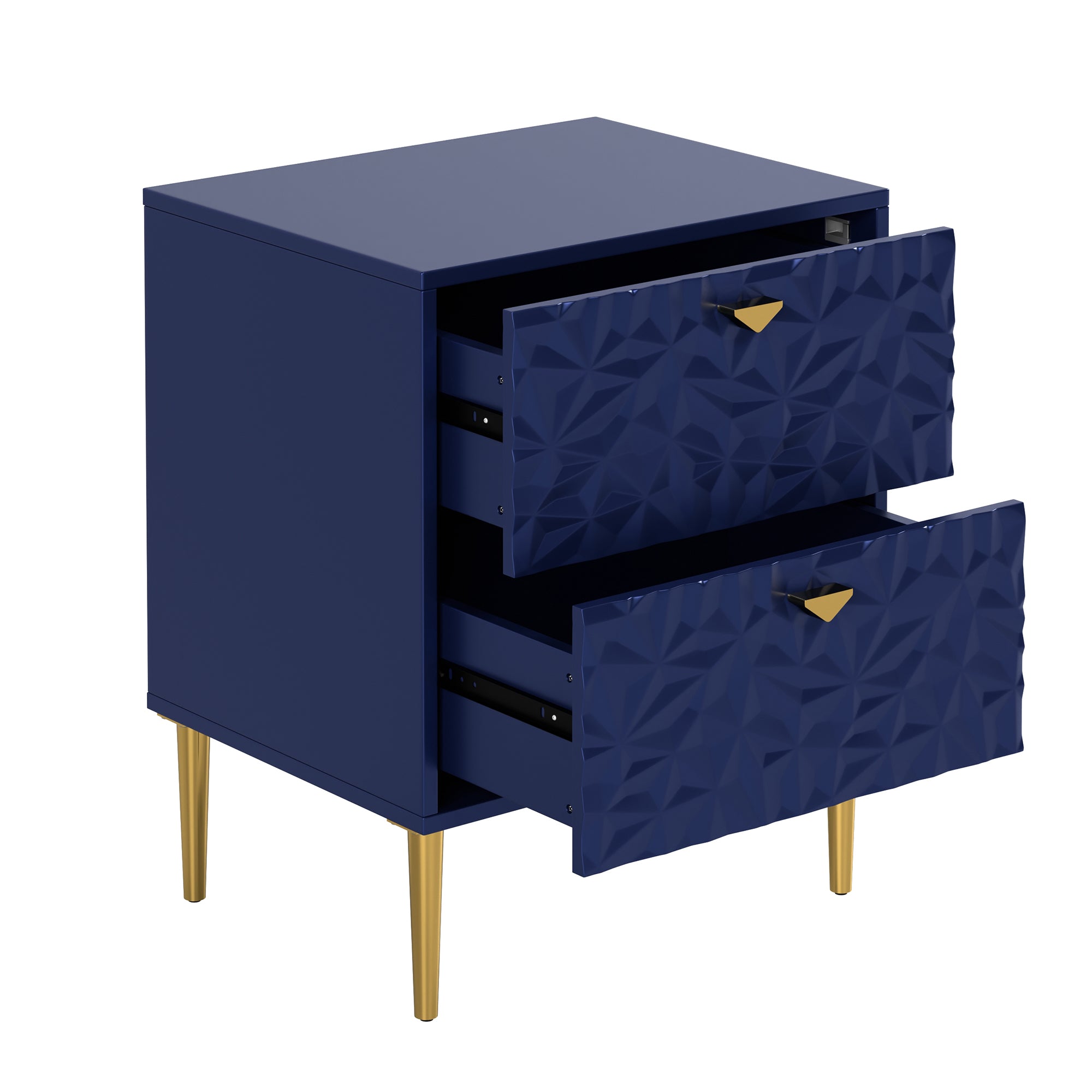 Boyel Living 2-Drawer Wood Nightstand with Tapered Support Legs