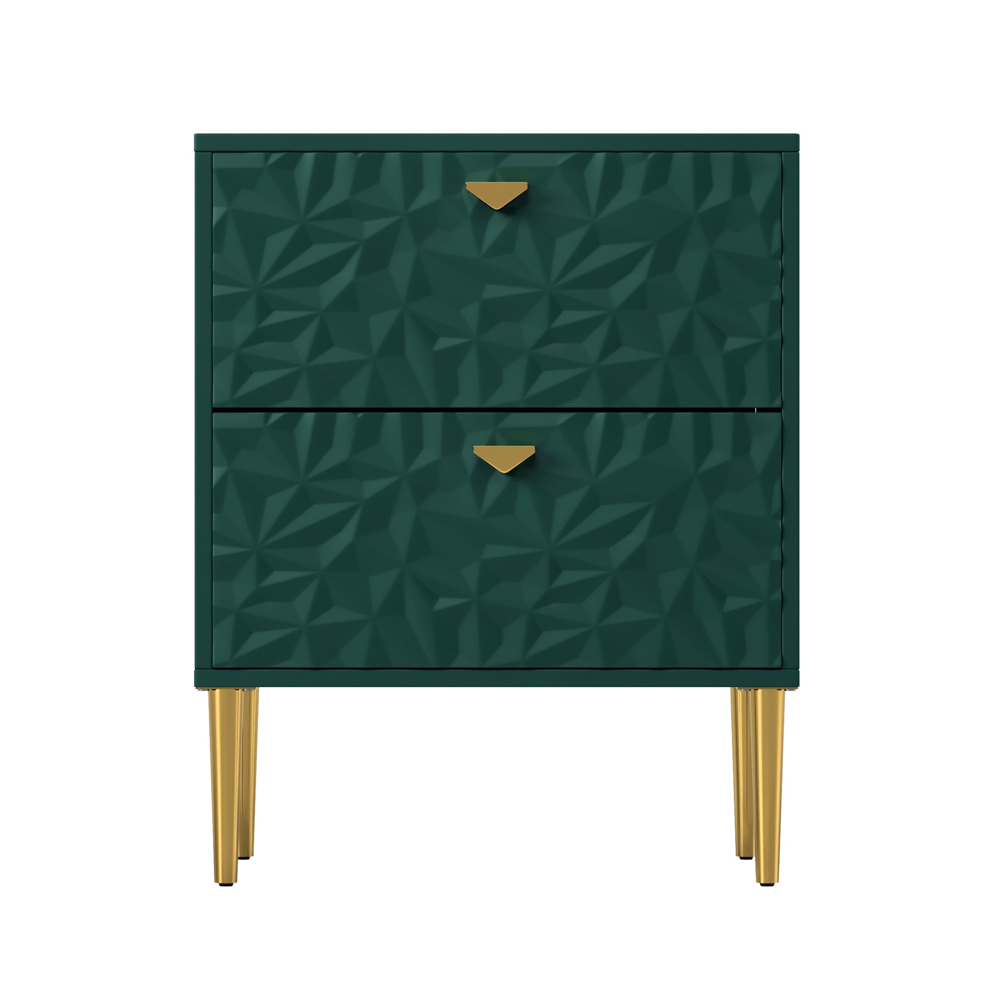 Boyel Living 2-Drawer Wood Nightstand with Tapered Support Legs