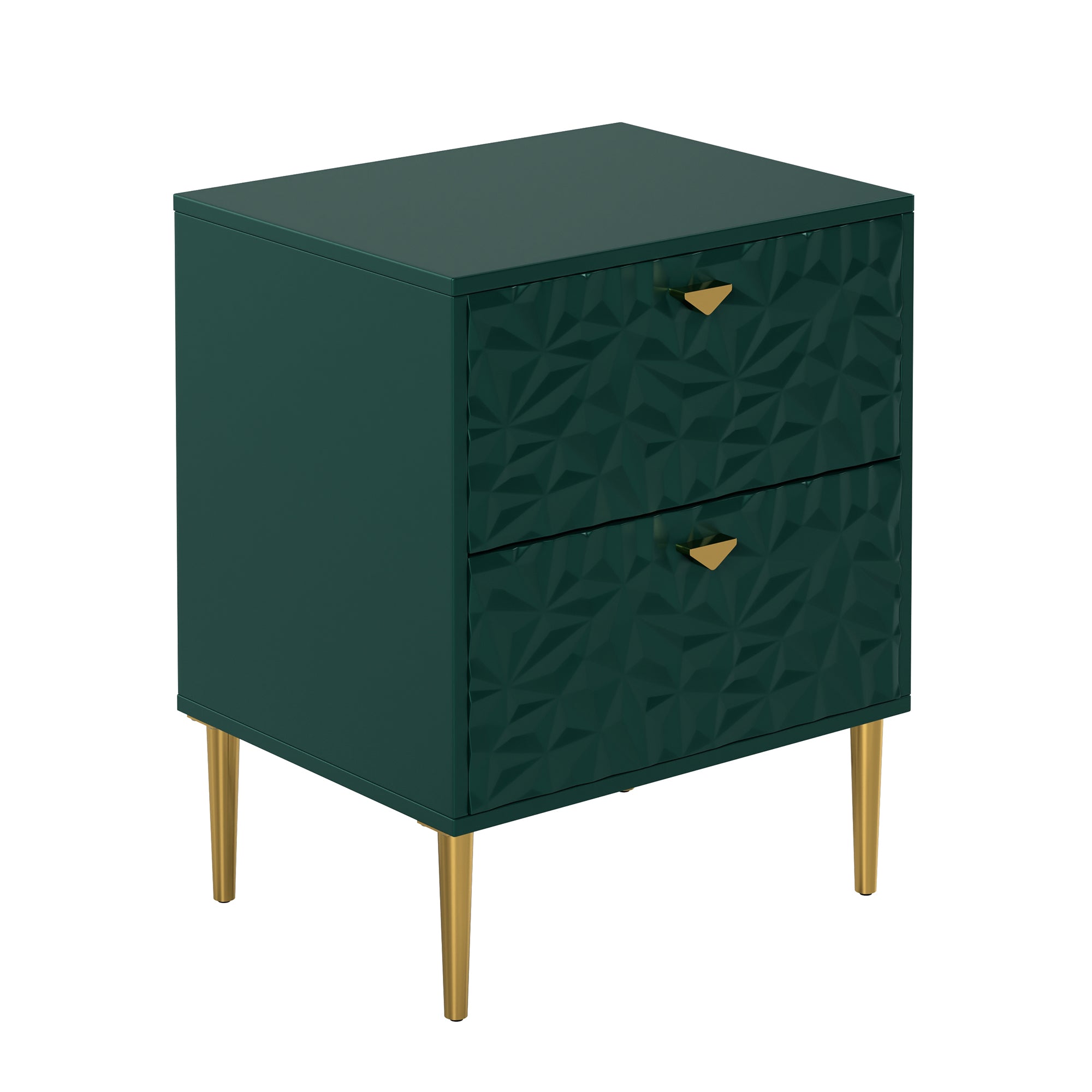 Boyel Living 2-Drawer Wood Nightstand with Tapered Support Legs