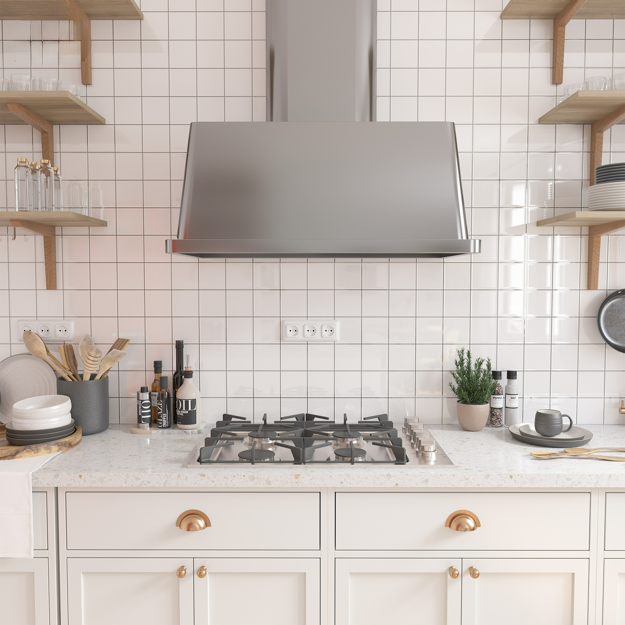 Built-in 30 in. Gas Cooktop in Stainless Steel with 4 Burners and LP Conversion Kit, CSA Certified