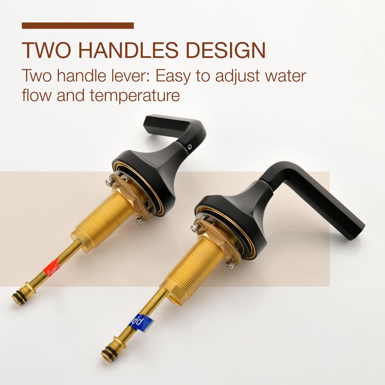 Bathroom Faucet 3 Hole Bathroom Sink Faucet 8 Inch Wide-Spread Bathroom Faucets 360 Degree Swivel Spout Lavatory Sink Faucet