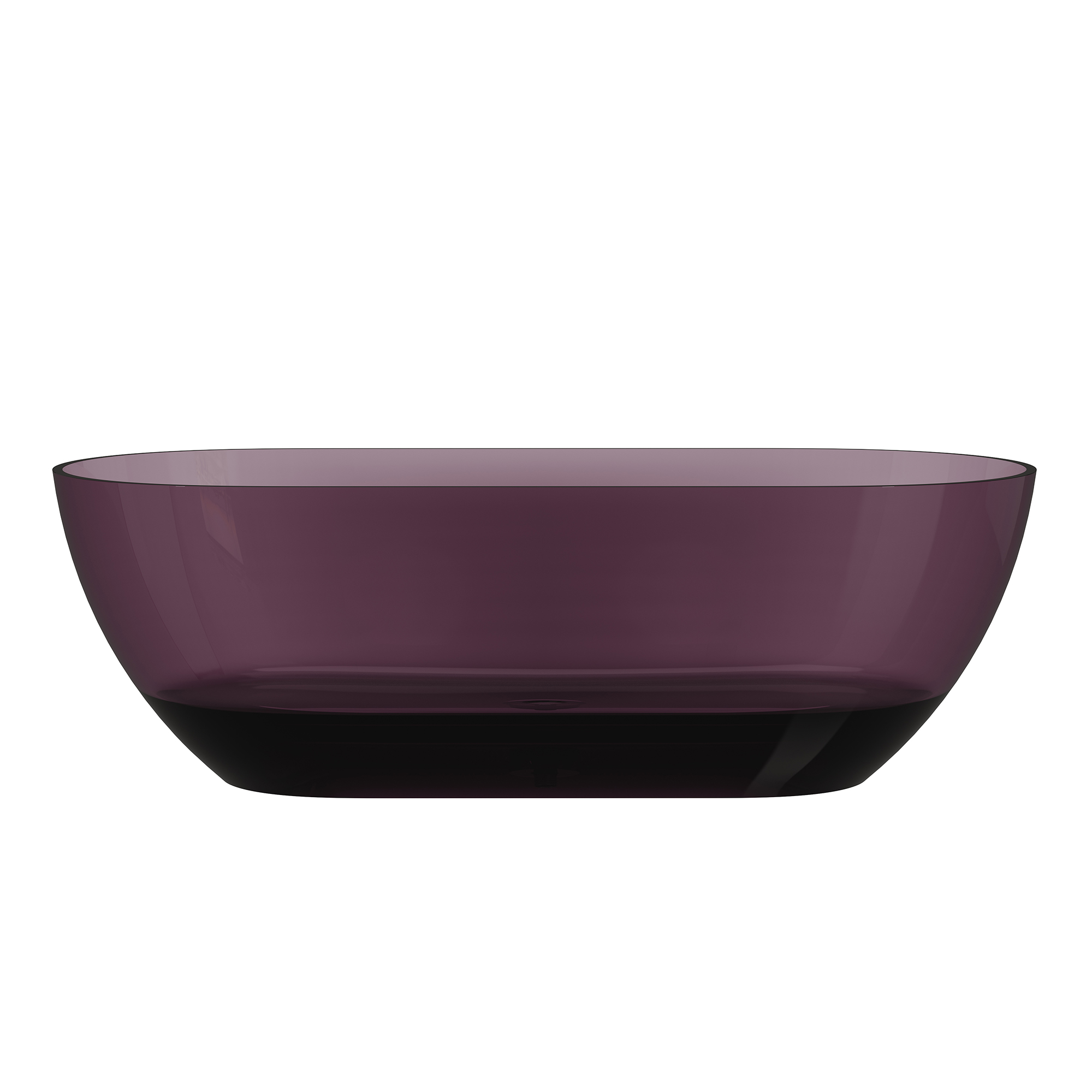69" Resin Freestanding Bathtub Transparent Soaking Tub Modern Oval Design Stand Alone Tub with Pop-up Drain and Overflow,Black & Grey/Coffee/Purple/Blue