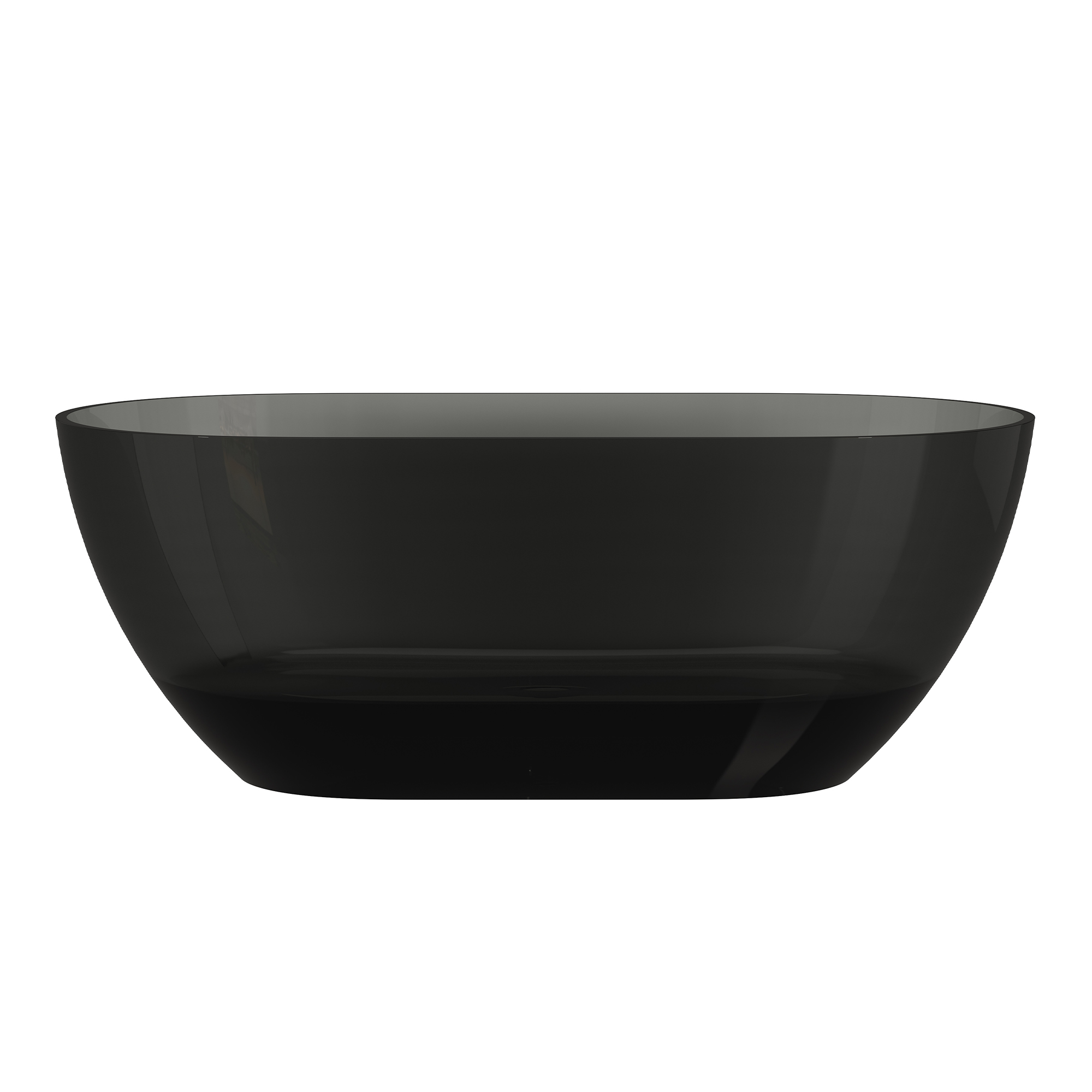  59" Resin Freestanding Bathtub Transparent Soaking Tub Modern Oval Design Stand Alone Tub with Pop-up Drain and Overflow,Black & Grey/Coffee/Purple/Blue