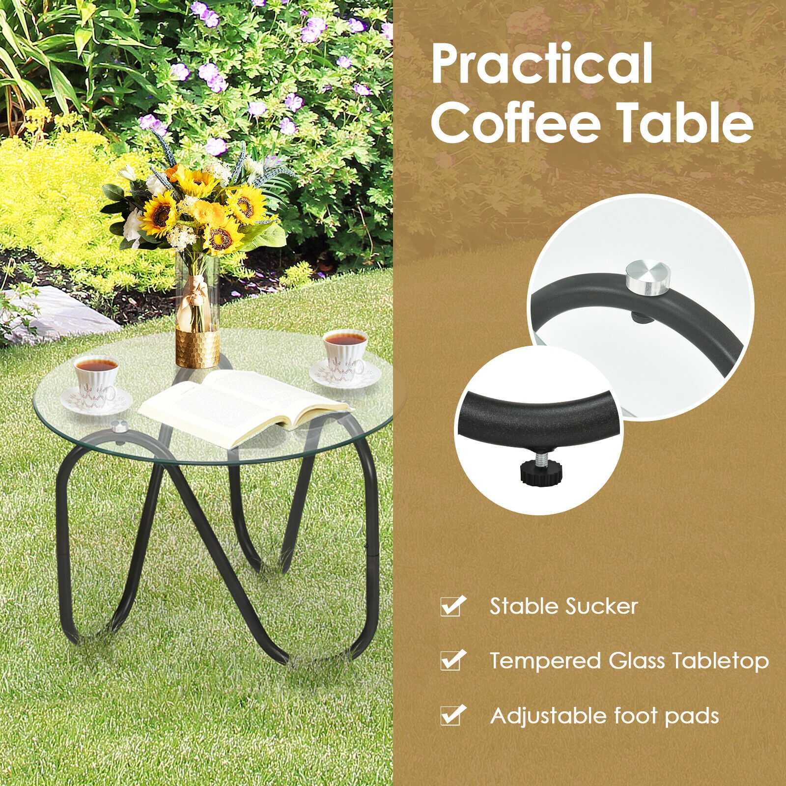 Mondawe 3 Pieces Patio Rattan Conversational Furniture Set-Mondawe