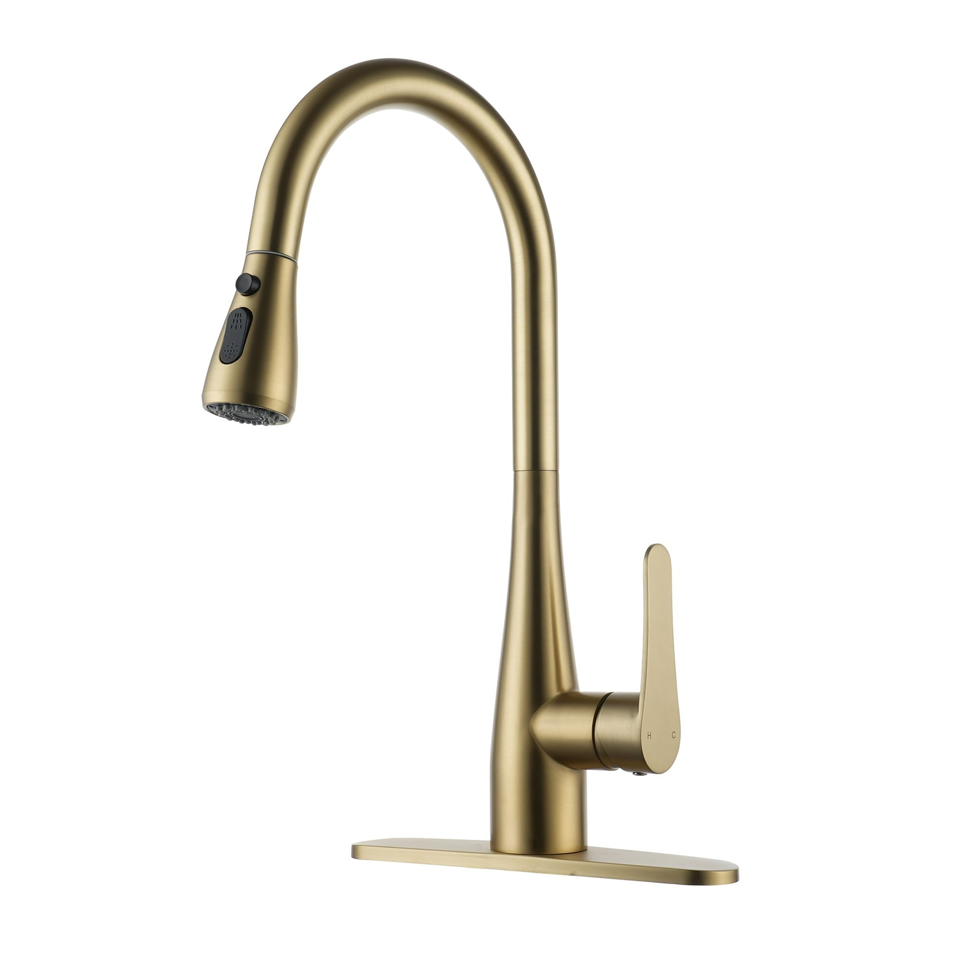 Single Handle Pull Down Sprayer Kitchen Faucet with Three-function Pull Out Sprayer Head