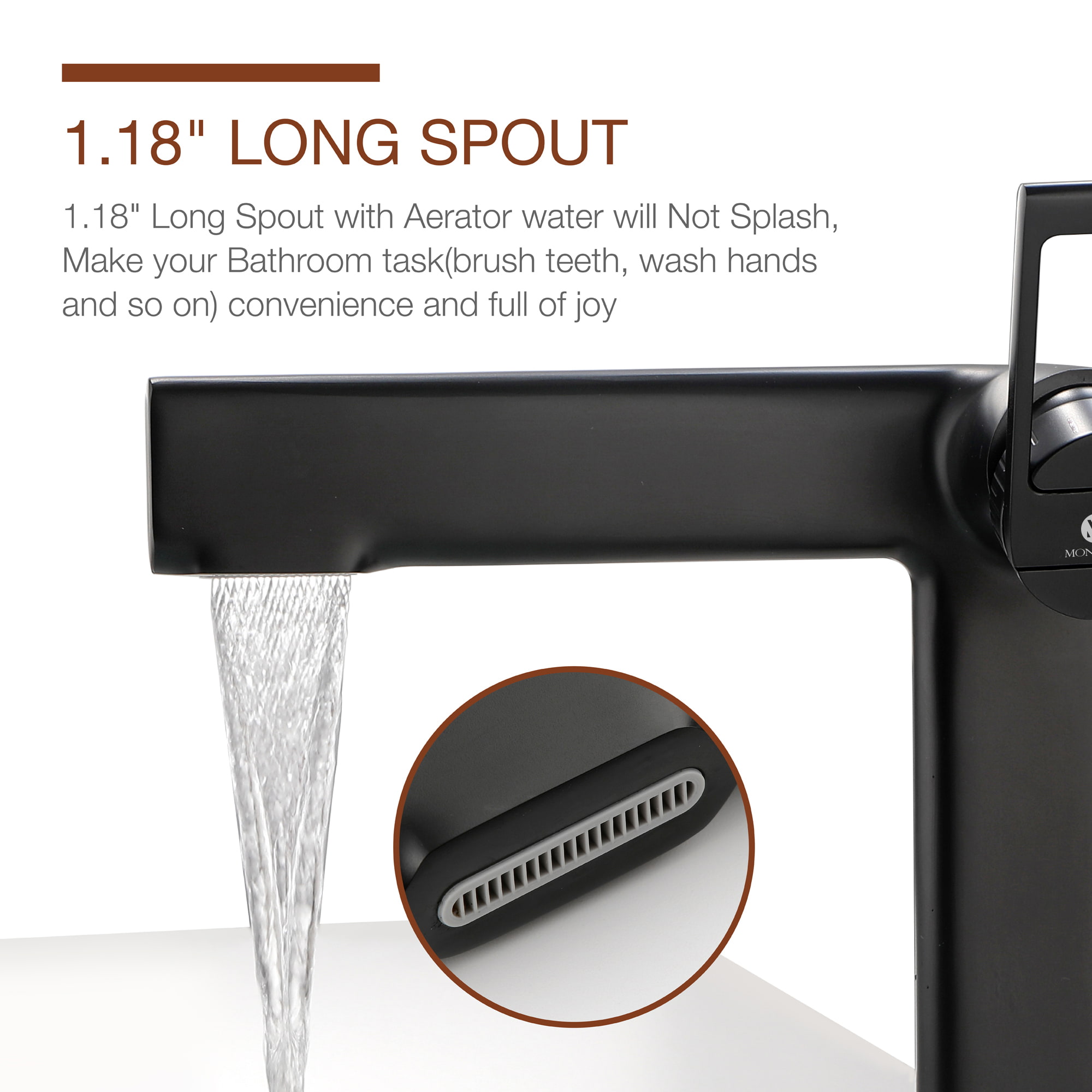 Mondawe Modern Design Single Hole Bathroom Faucet(Black/Gray/Gold)-Mondawe