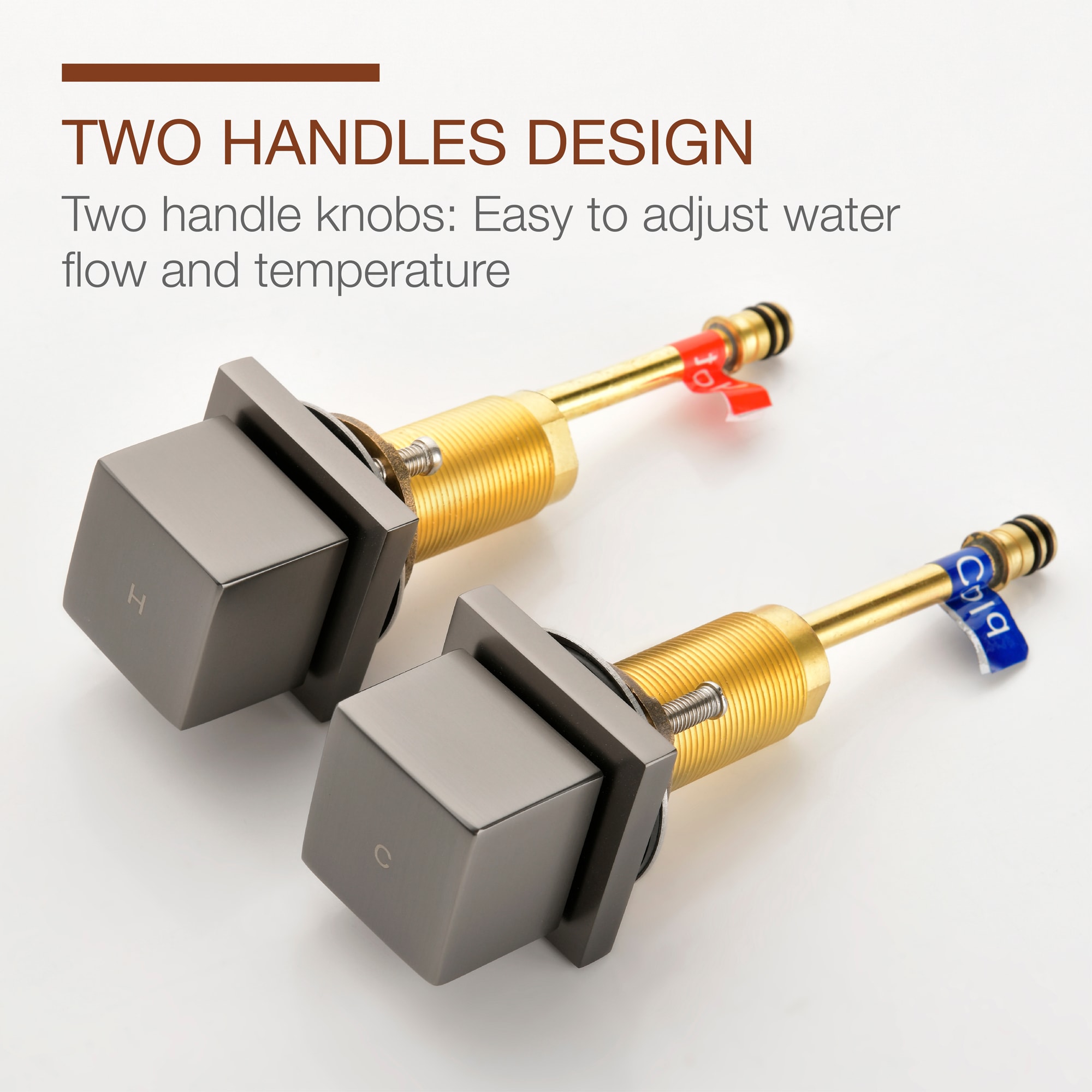 Mondawe Double Handle 8-Inch Center Wide-Spread Bathroom Faucet(Black/Gold/Nickel/Gray)-Mondawe