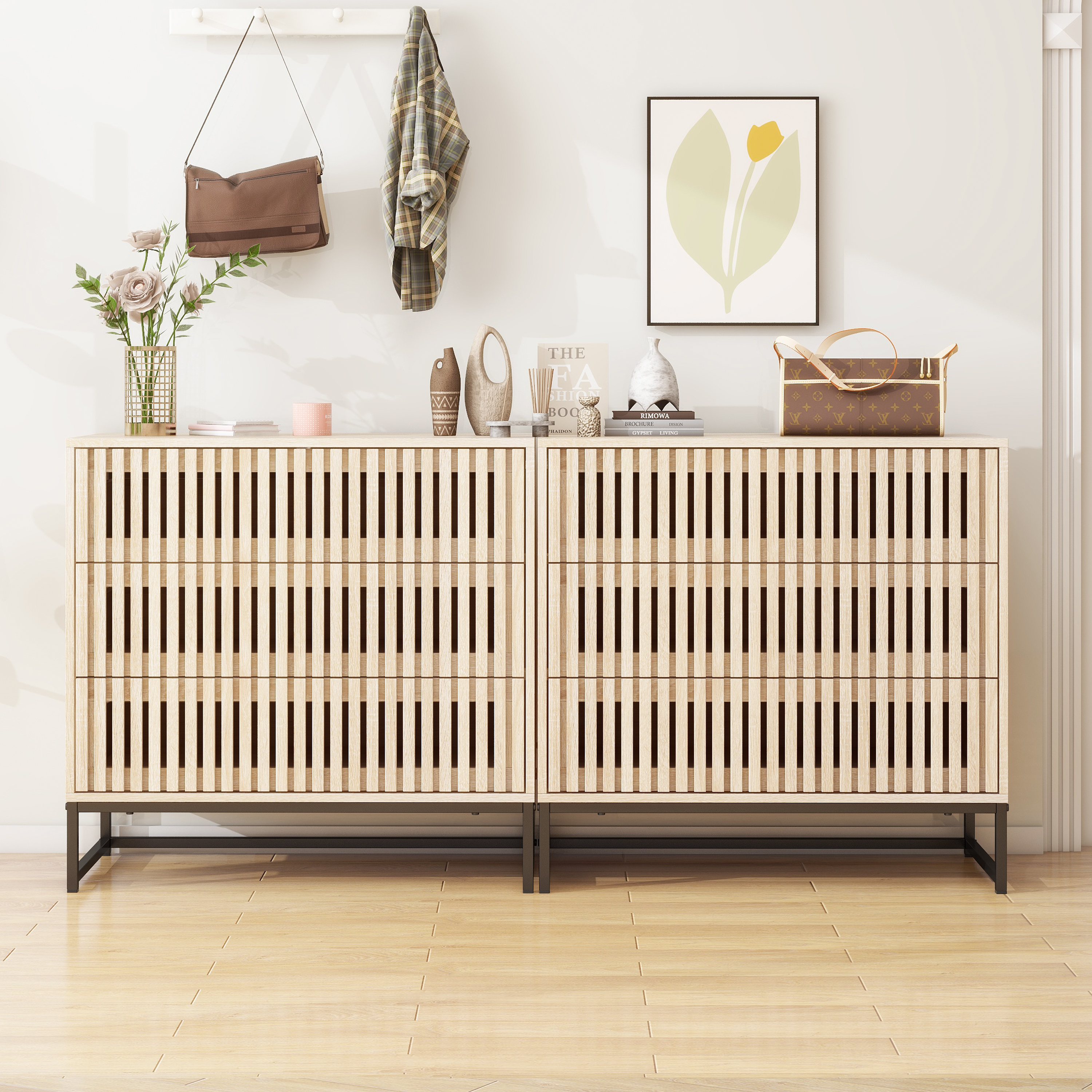 3 drawer cabinet, Accent Storage Cabinet, Suitable for Living Room, Bedroom, Dining Room, Study