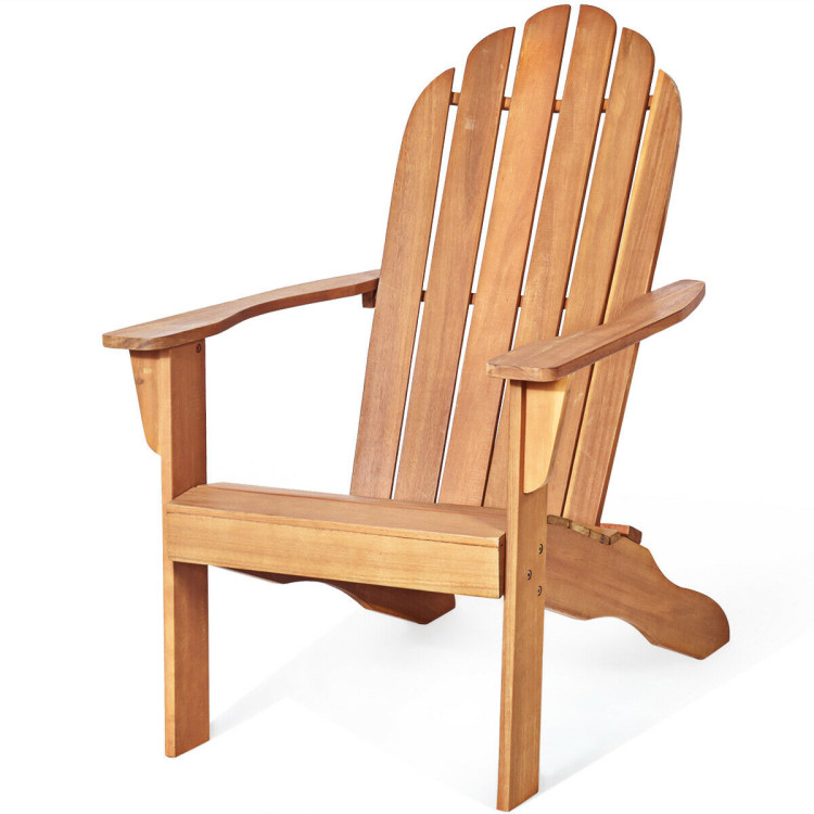 Mondawe Outdoor Stationary Adirondack Chair with Slat Seat For Yard and Garden-Mondawe